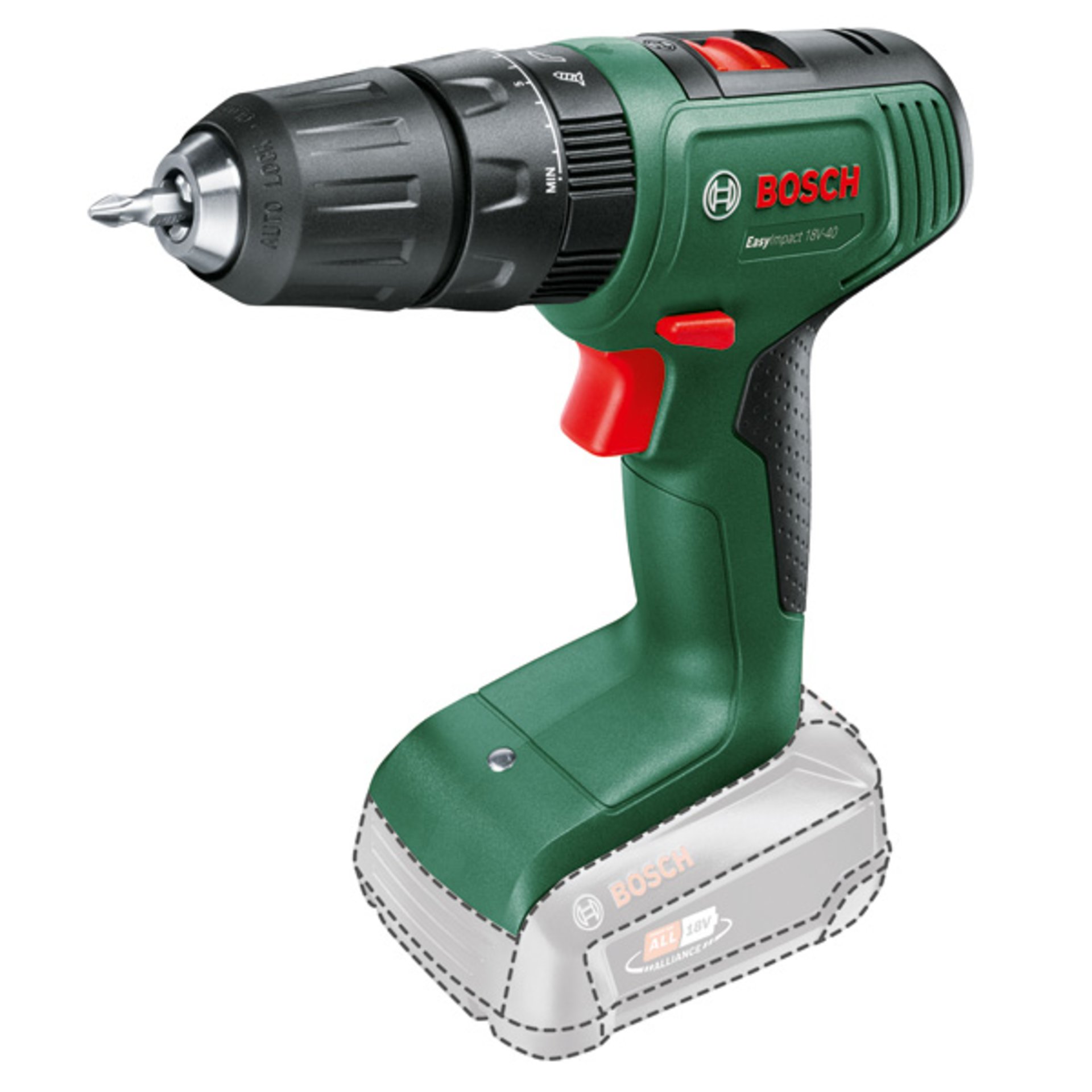 Akku-Schlagbohrmaschine EasyImpact 18V-40, 1 x Akku PBA 18V 2.0Ah, Tragekoffer