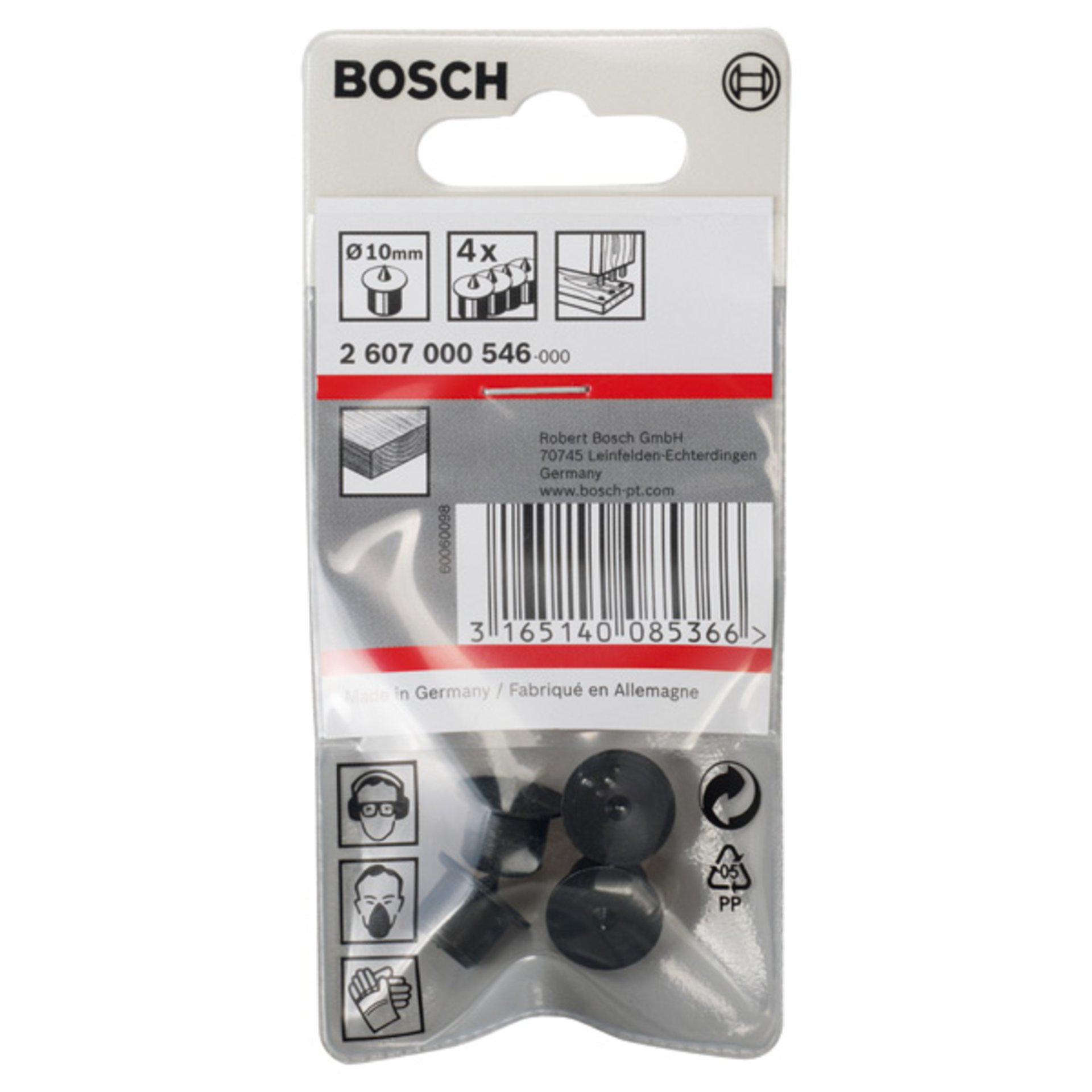 4-tlg. Dübelzentrierstift-Set, 10 mm