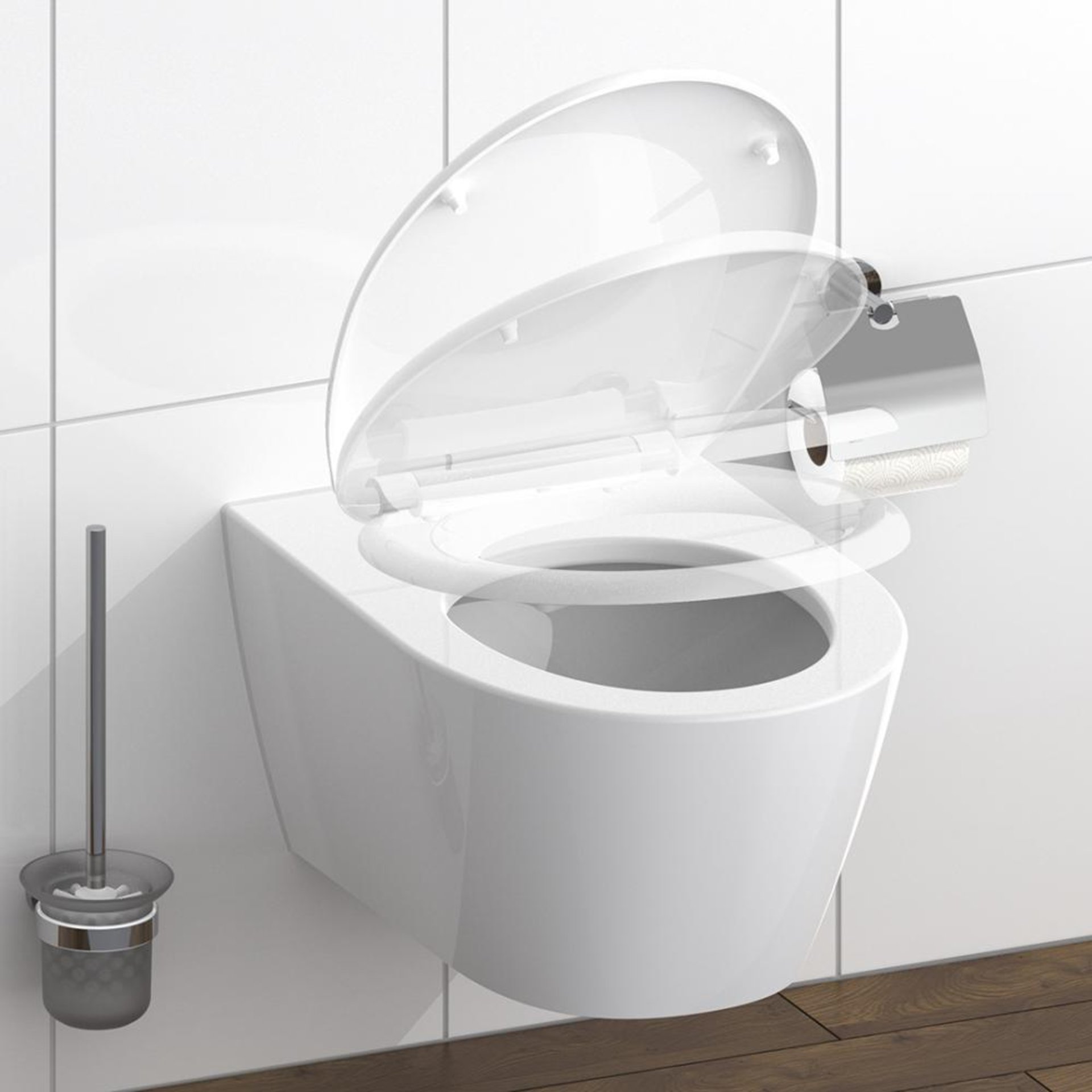 Duroplast WC-Sitz WHITE, mit Absenkautomatik und mit Absenkautomatik und Schnellverschluss
