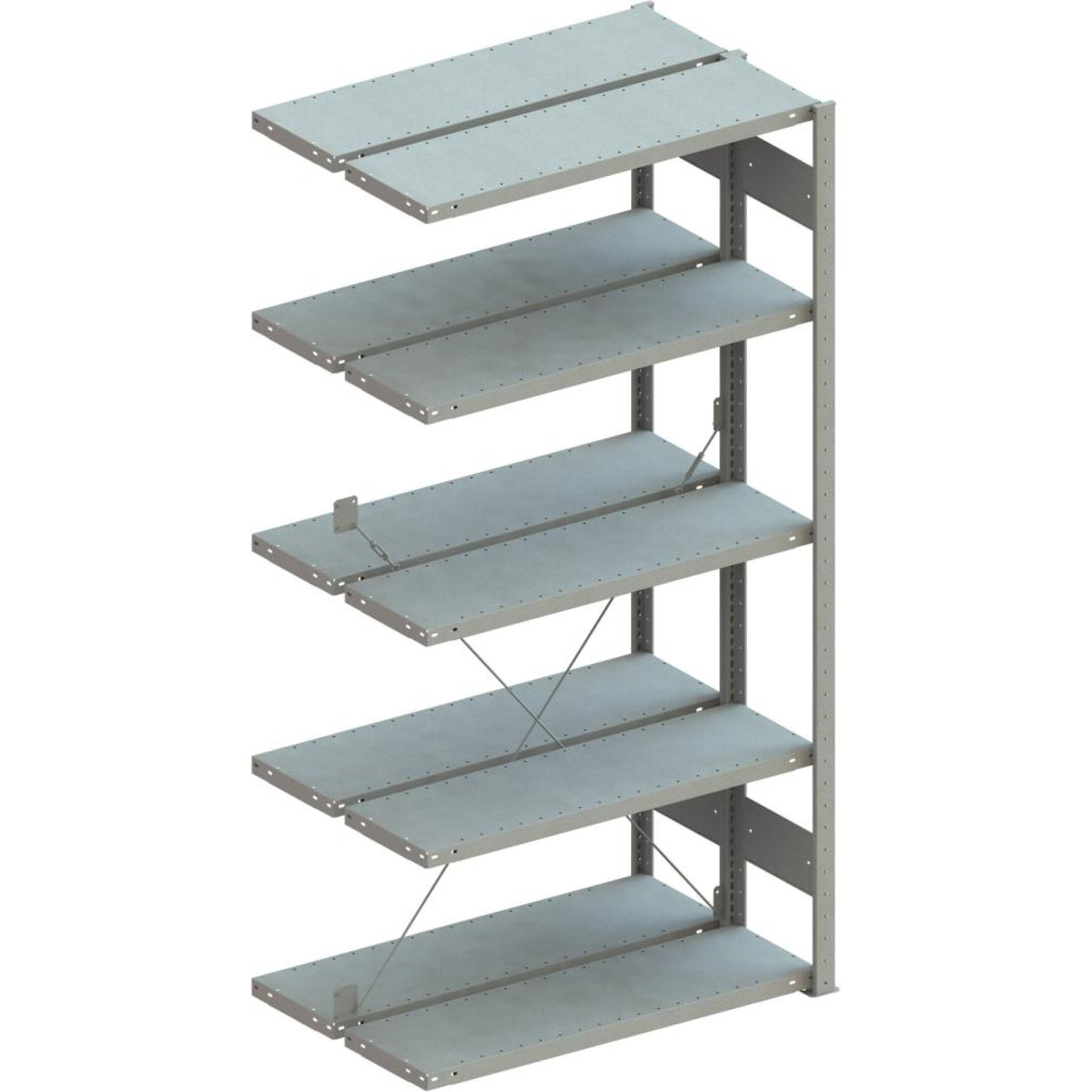 Doppel-Steckregal CLIP B1000xT2x300xH2000 mm Anbaufeld 2x5 Böden vzk Fachlast 100kg META