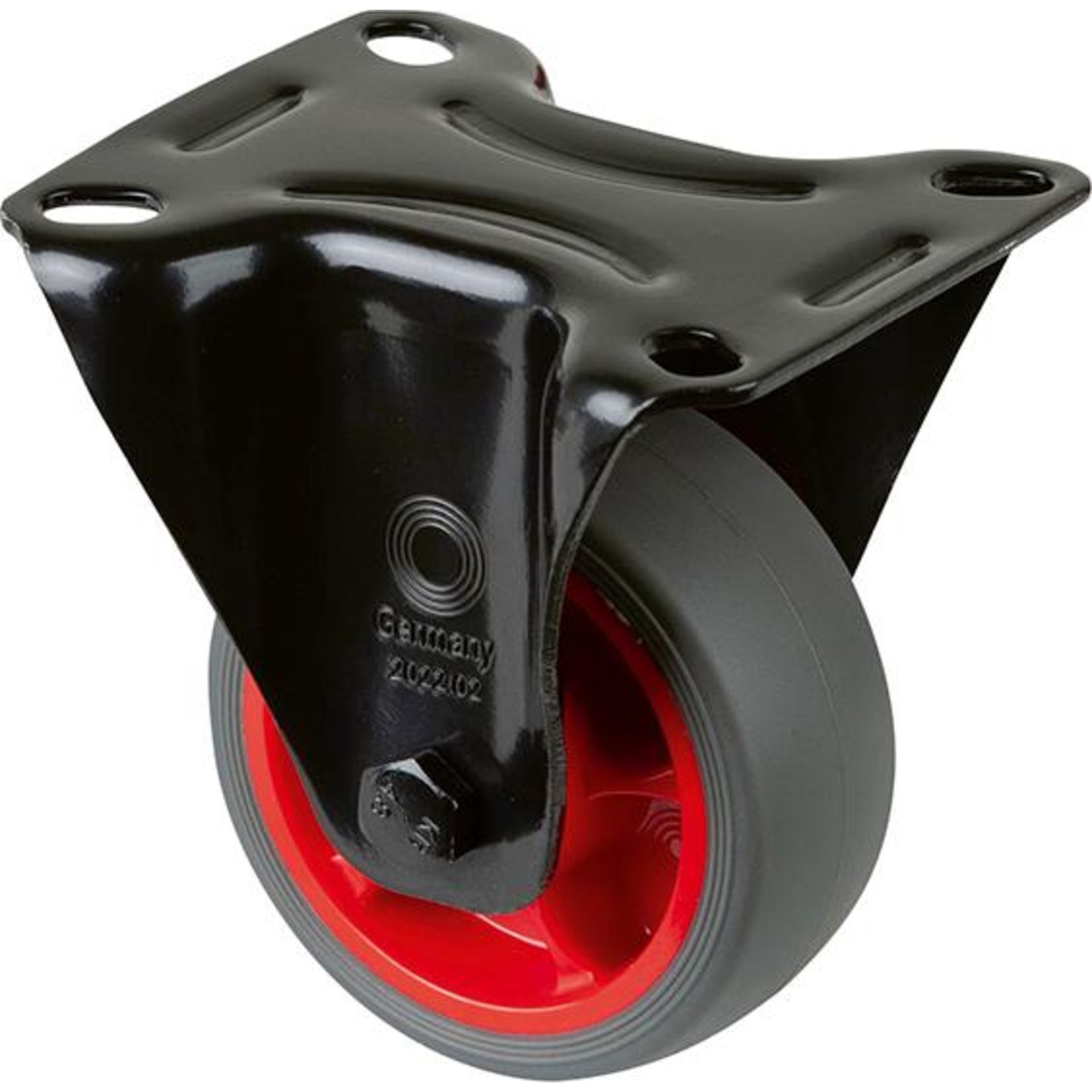 Bockrolle L810.B44.081.03Ø 80mm,B 32mm,100kg mit Anschraubplatte,grau