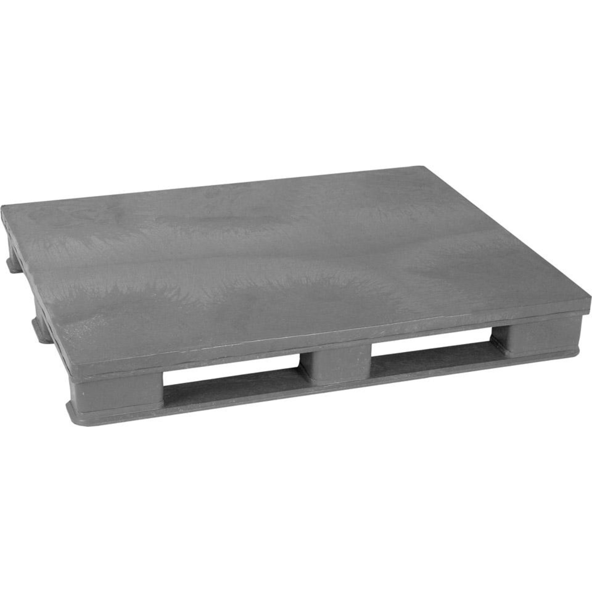 Schwerlastpalette grau B1000xT1200xH150 mm 3 geschlossene Kufen ohne Rand