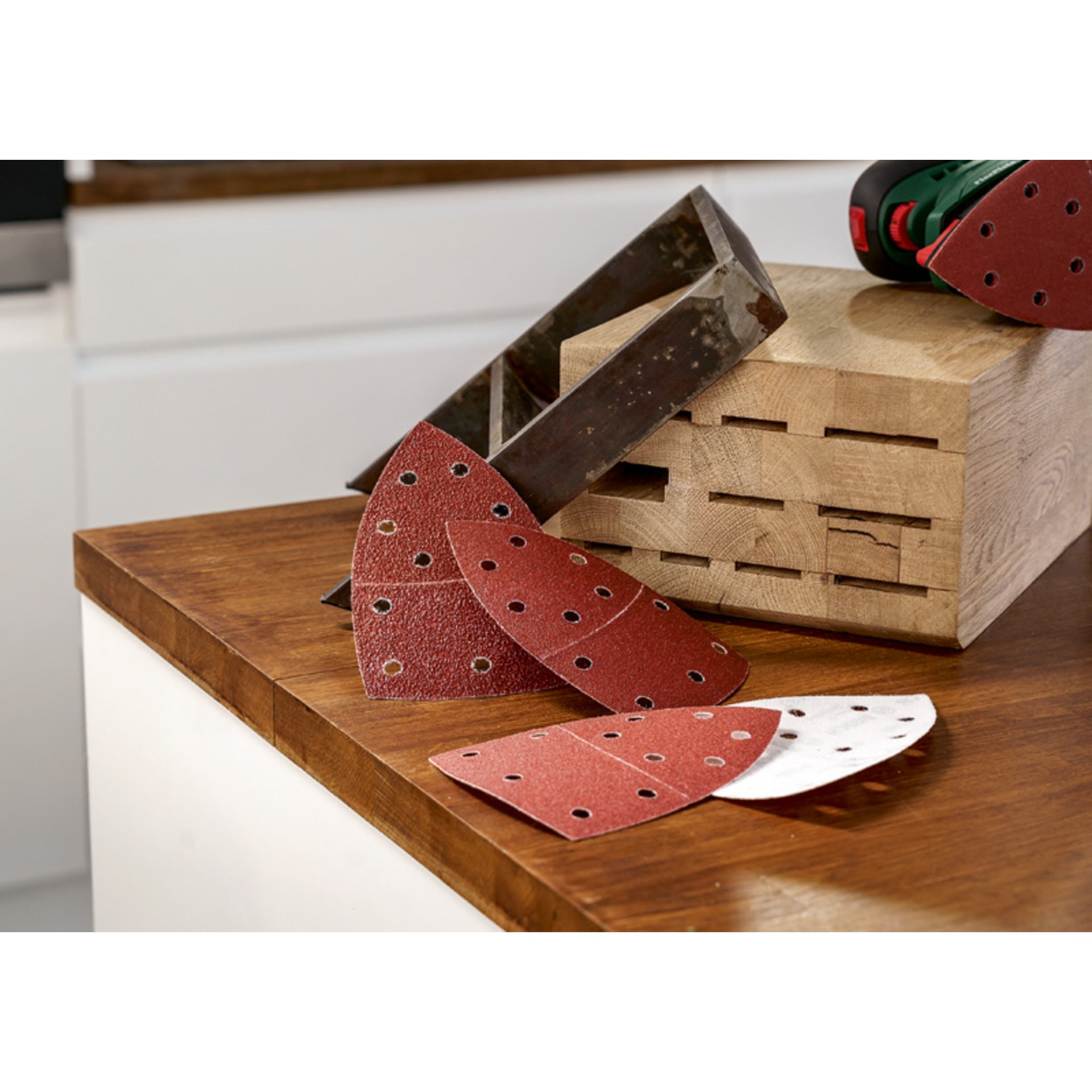 Schleifblatt-Set für Multischleifer, 25-teilig, 11 Löcher, 102 x 62 mm, 40 - 180