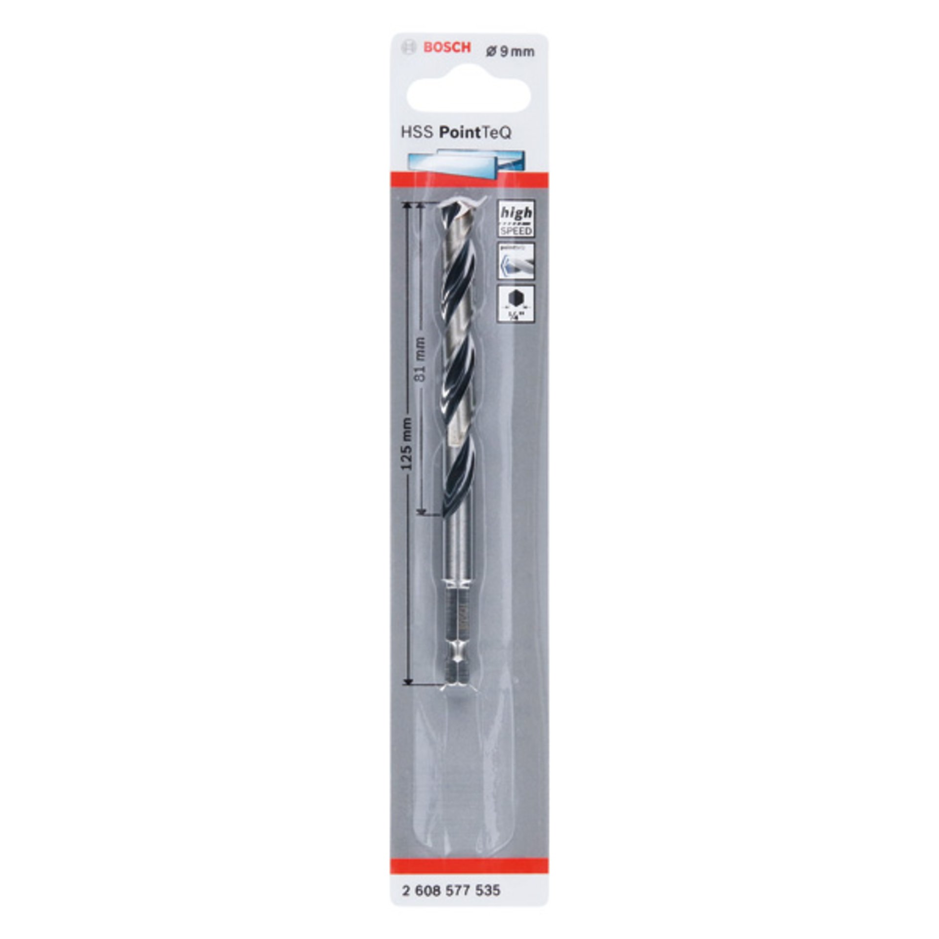 HSS PointTeQ Sechskantbohrer 9,0 mm