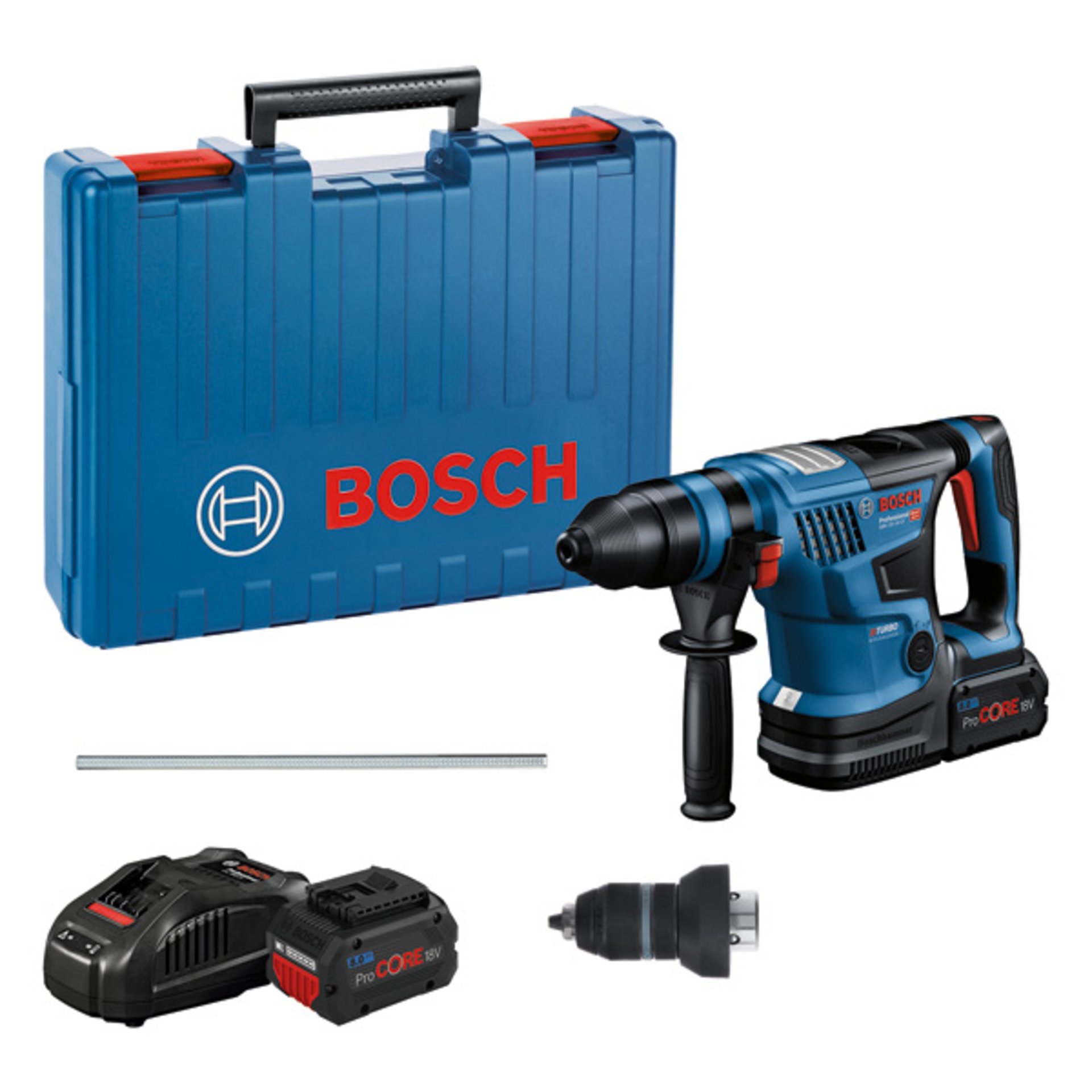 Akku-Bohrhammer BITURBO mit SDS plus GBH 18V-34 CF mit 2x Akku ProCORE18V 8.0Ah