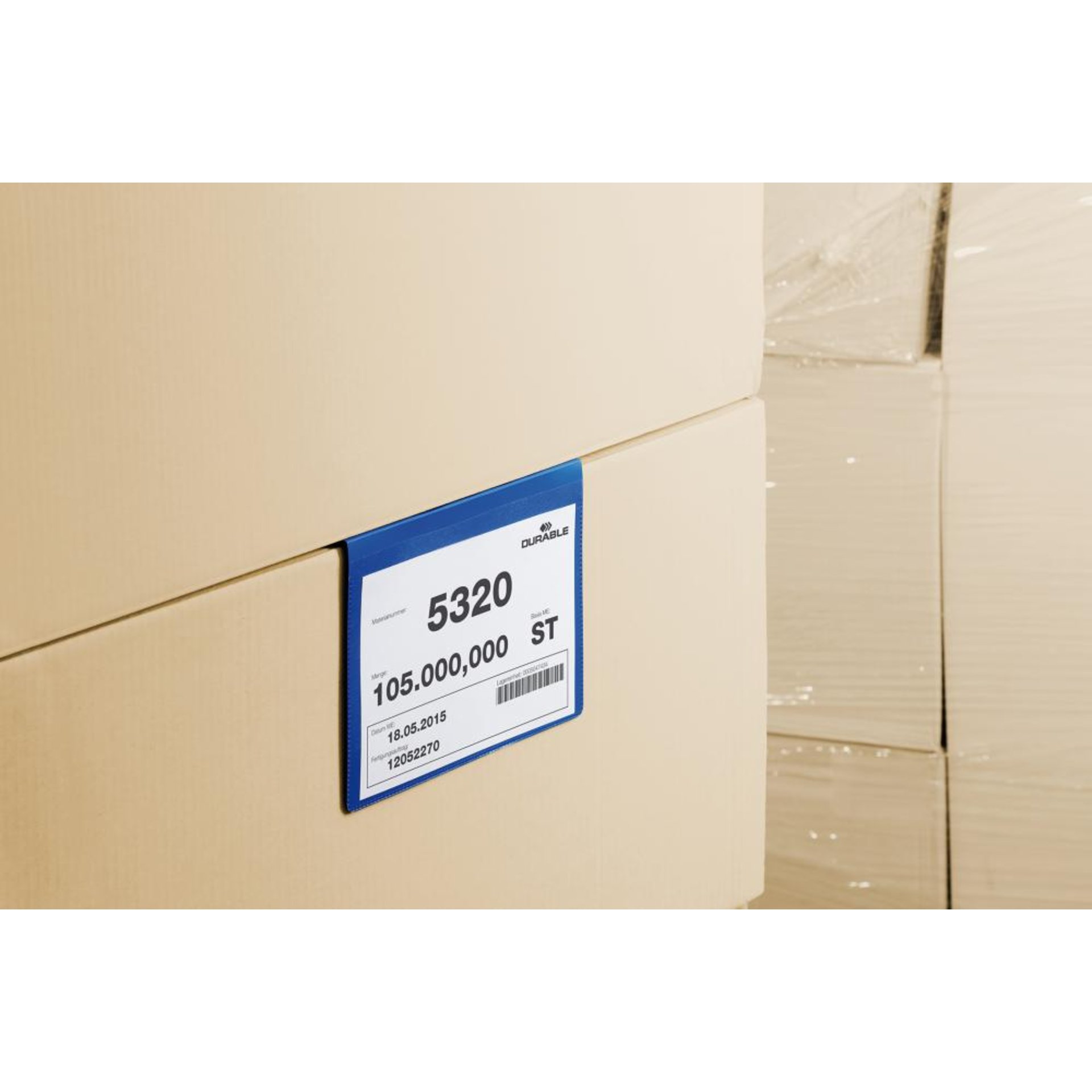 Kennzeichnungstasche B148xH105 mm A6 quer blau, mit Falz VE 50 Stück
