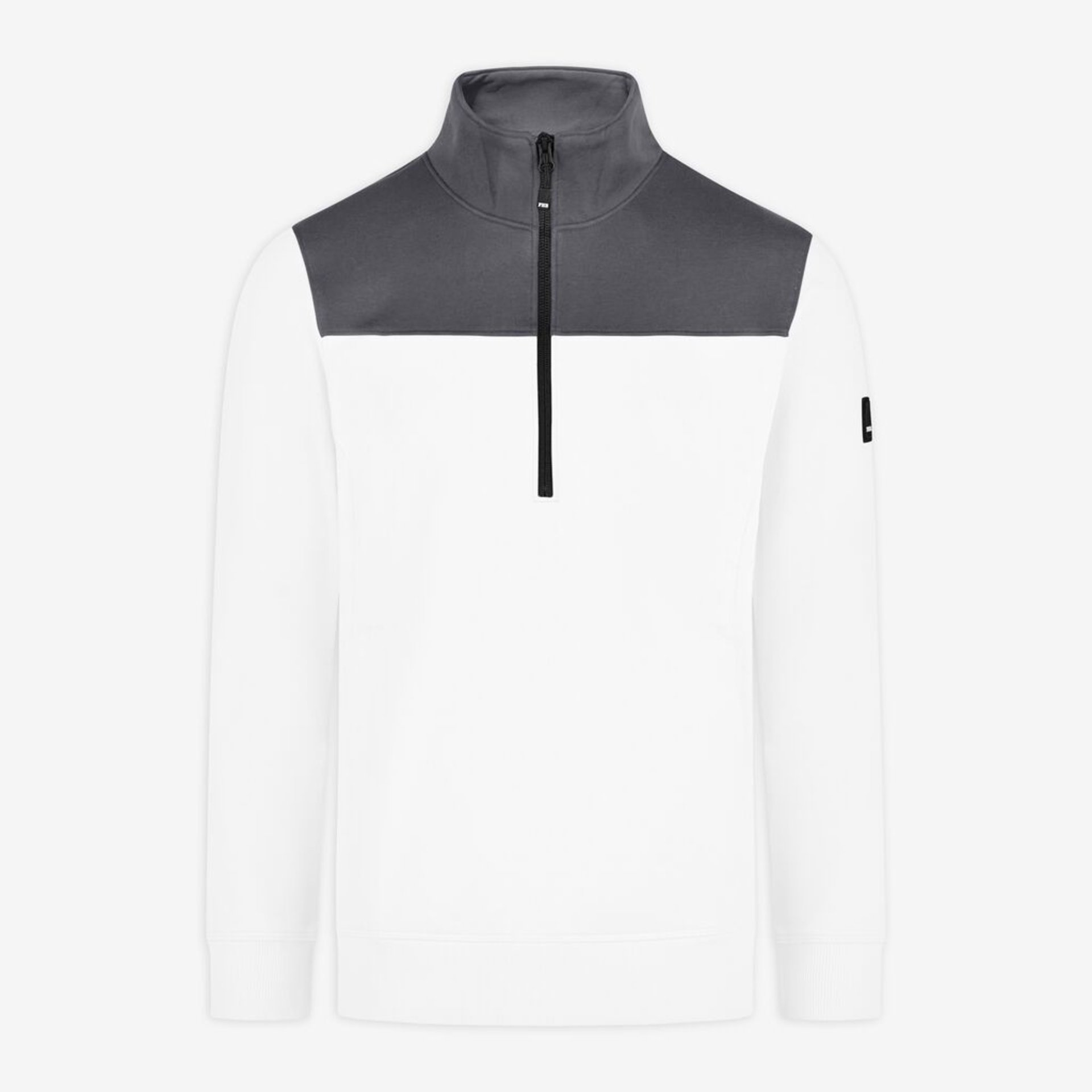 ROB Zip-Sweatshirt unisex weiß-anthrazit L