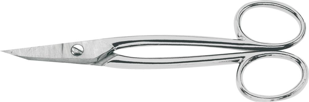 Erdi Goldschmiedeschere gebogen vernickelt mit Griffaugen 175mm Erdi Goldschmiedeschere gebogen vernickelt mit Griffaugen 175mm