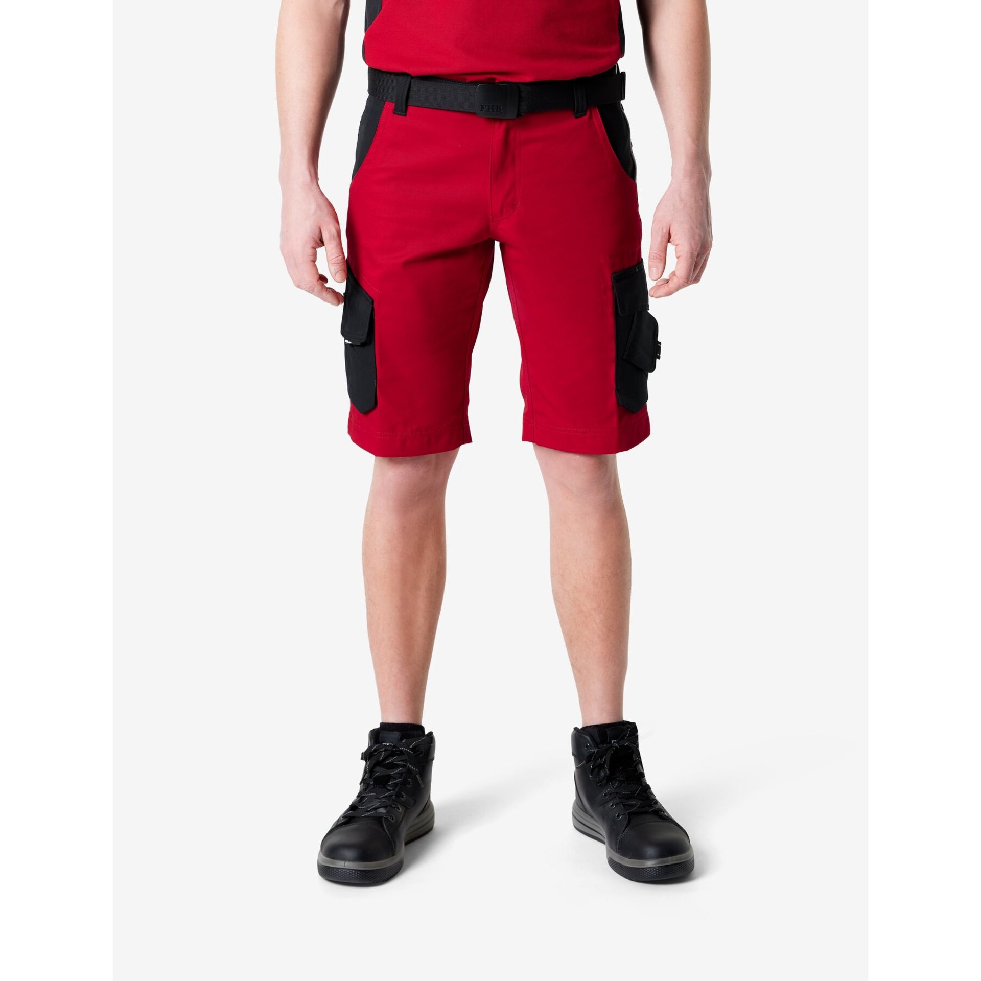 THEO Bermuda kurze Arbeitshose rot-schwarz Gr. 68