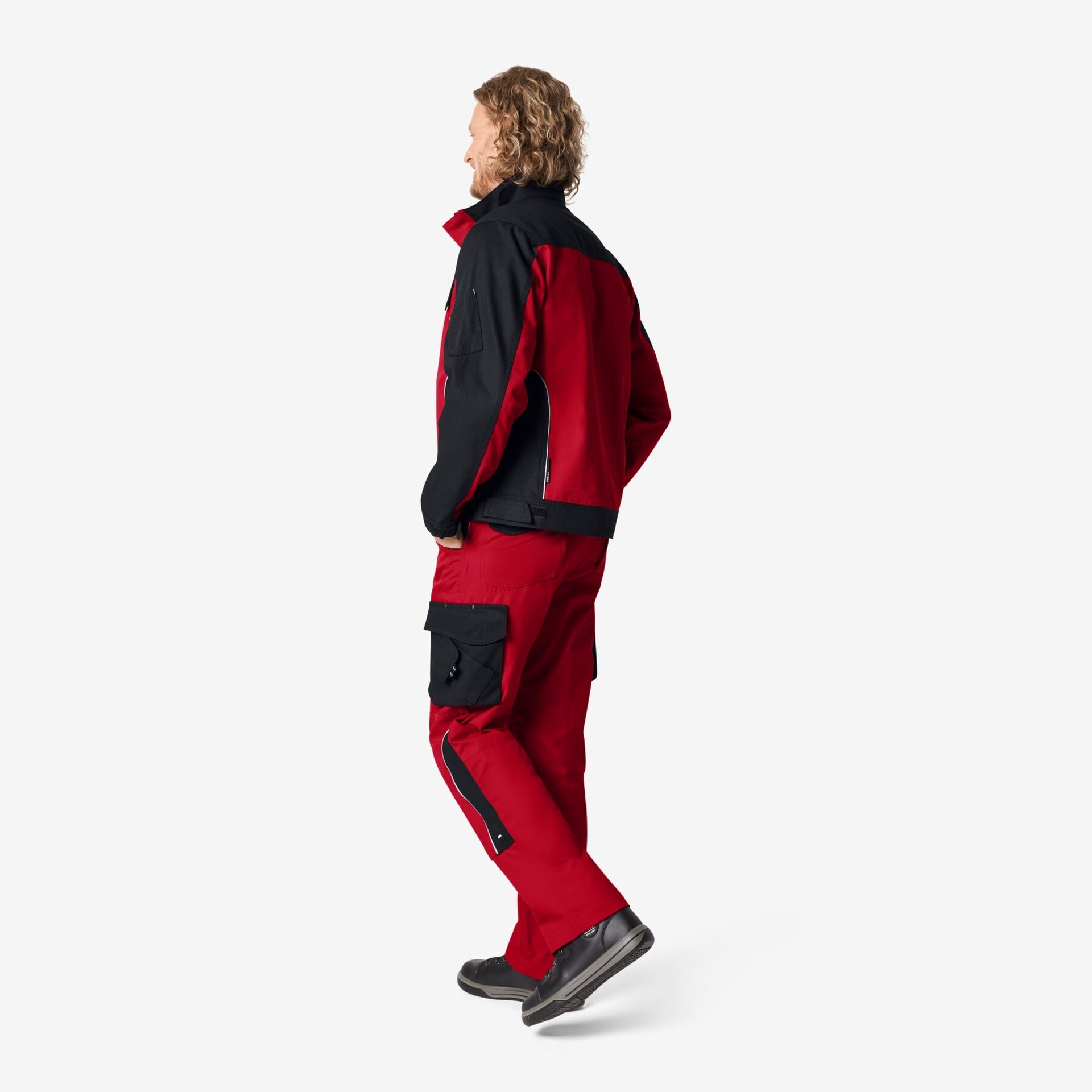 ERNST Arbeitsjacke rot-schwarz XL