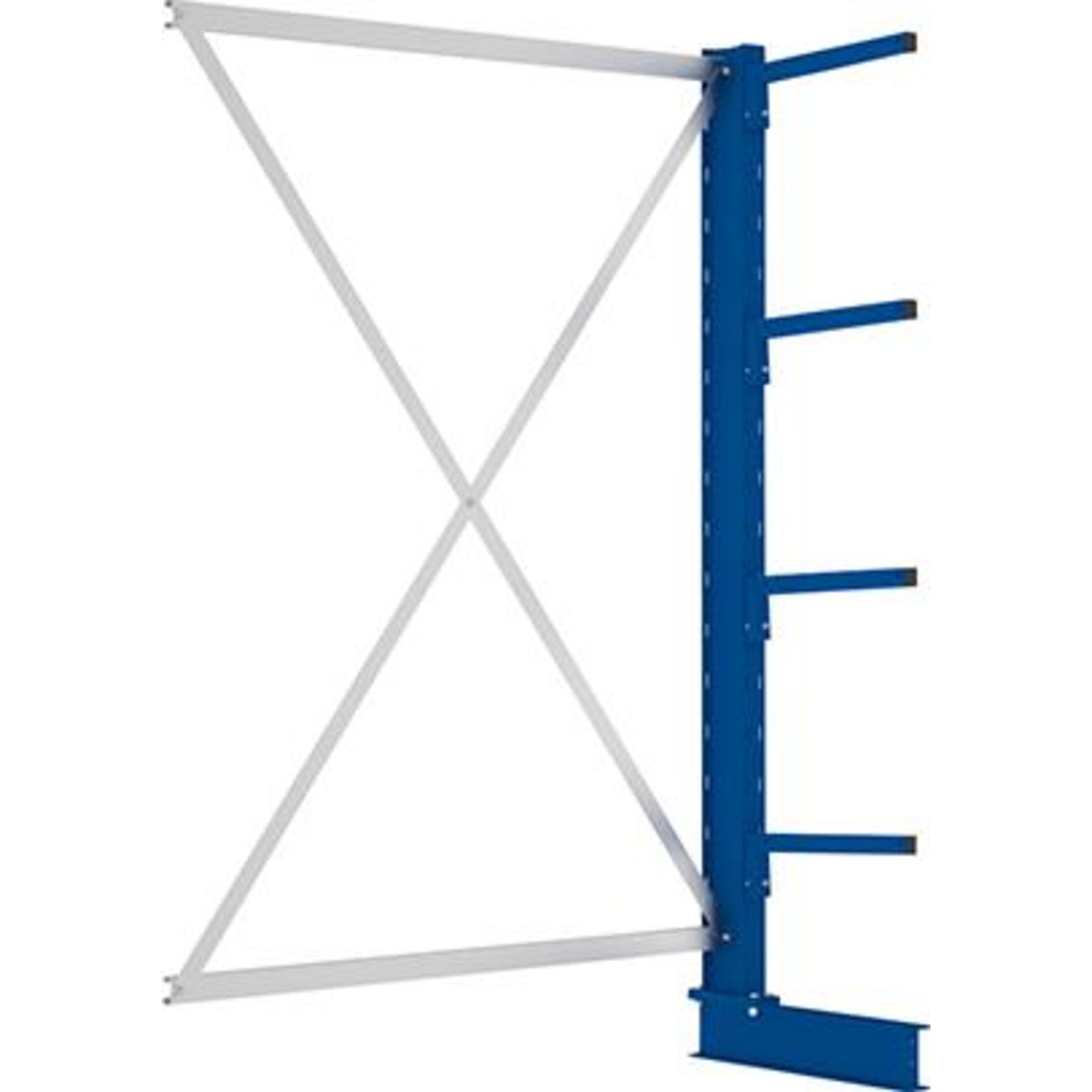 Kragarmregal L Anbaufeld B1330xT400xH2000 mm einseitig RAL 5010 4 Arme Traglast 220kg
