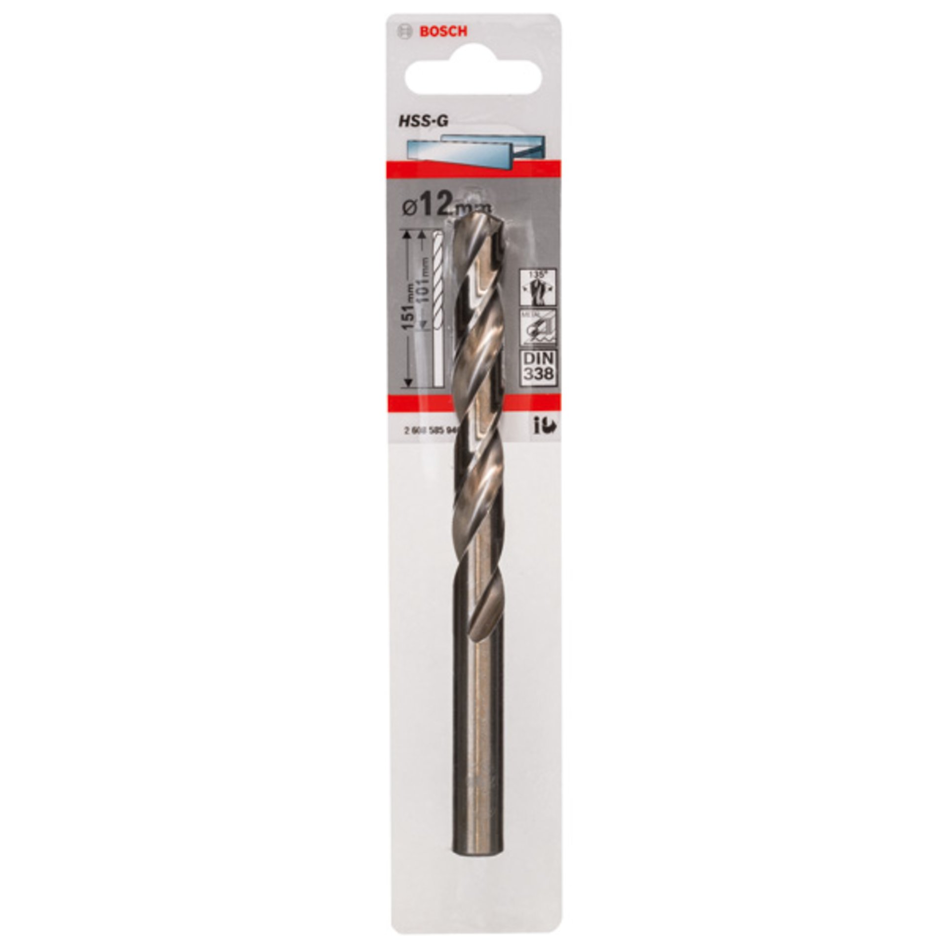 Metallbohrer HSS-G, DIN 338, 12 x 101 x 151 mm, 1er-Pack
