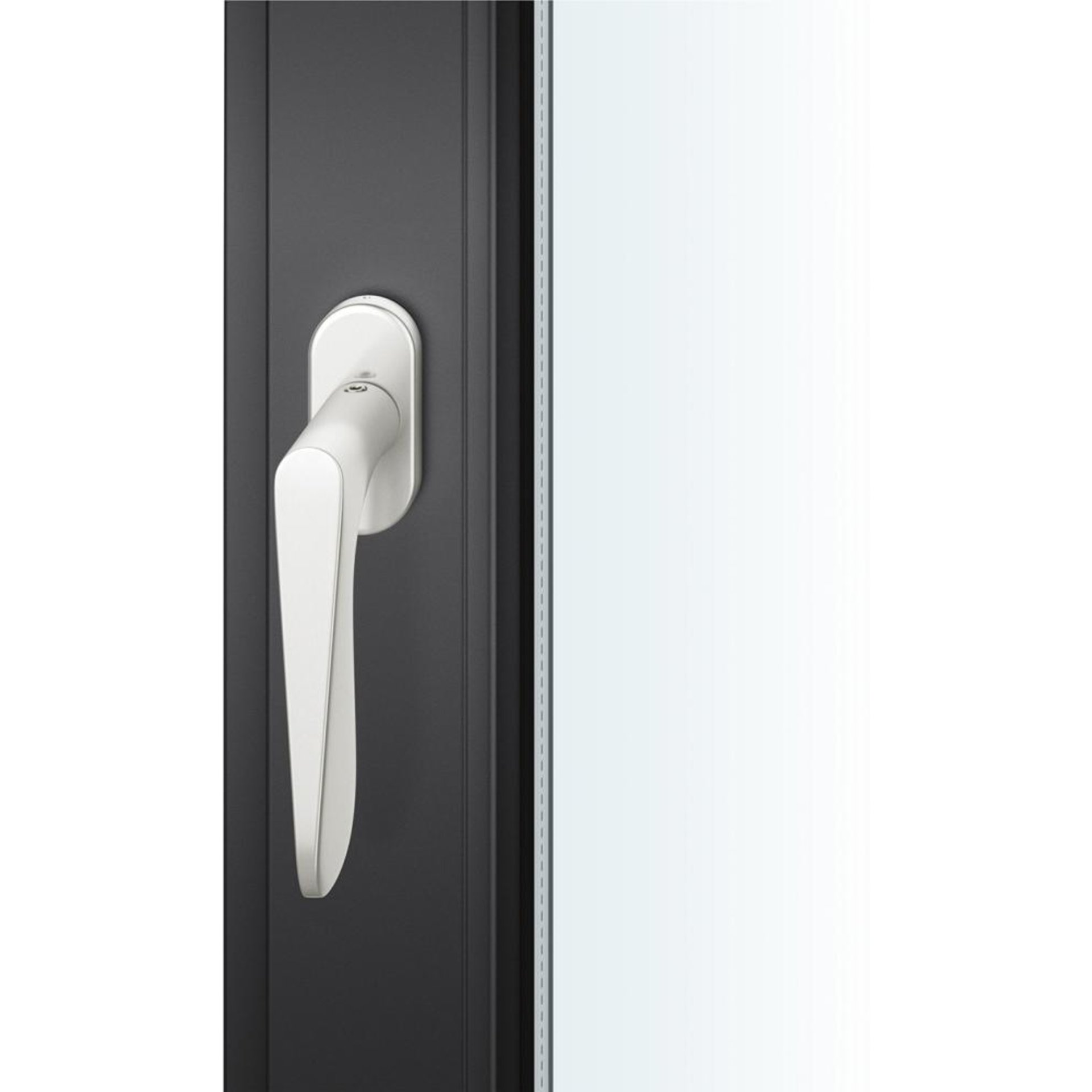 Fenstergriff,oval,Alu F1 34 1144, Stift 24-38mm