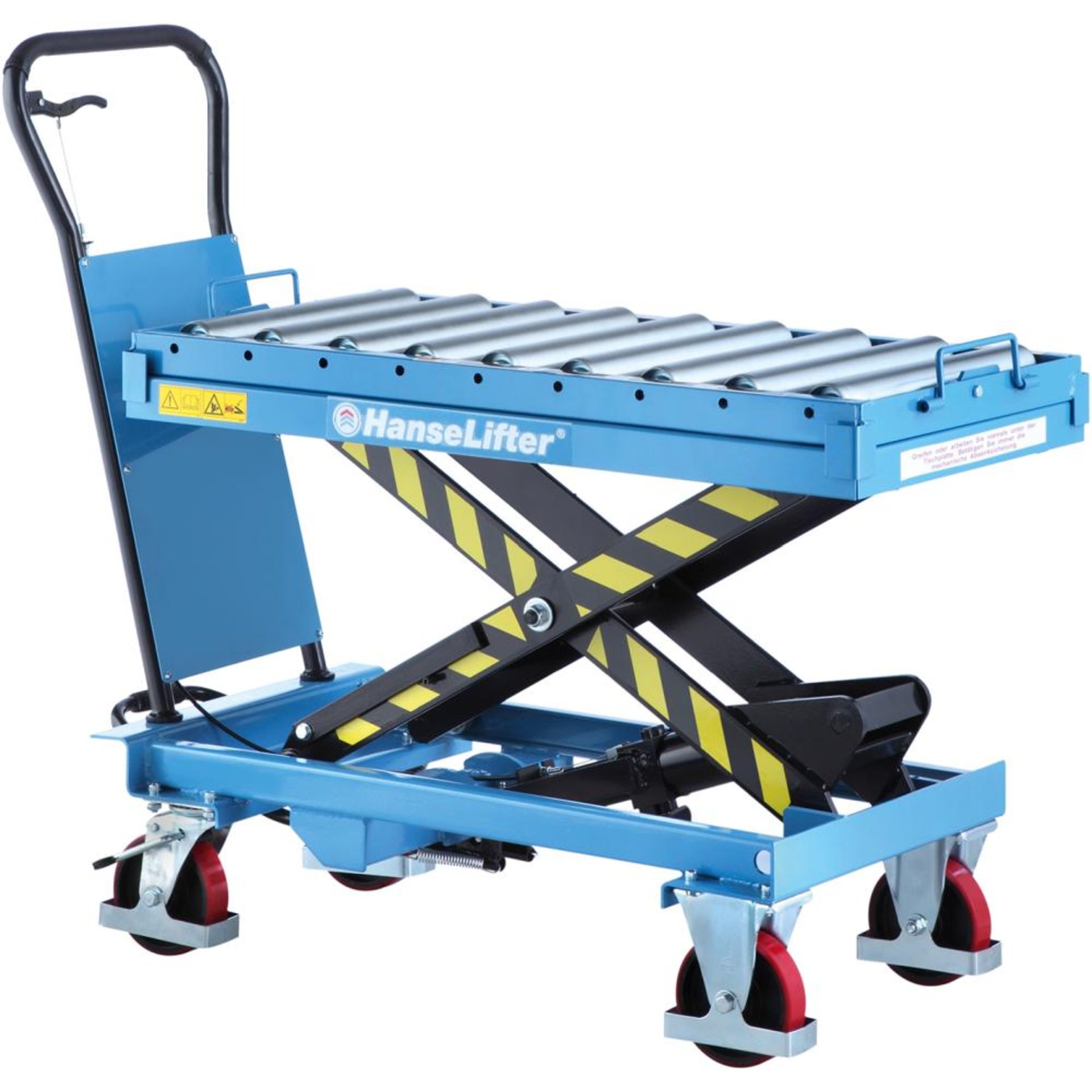 Hubtischwagen m. Rollenb.Tischmaß: 1025x535 500 kg Tragfähigkeit