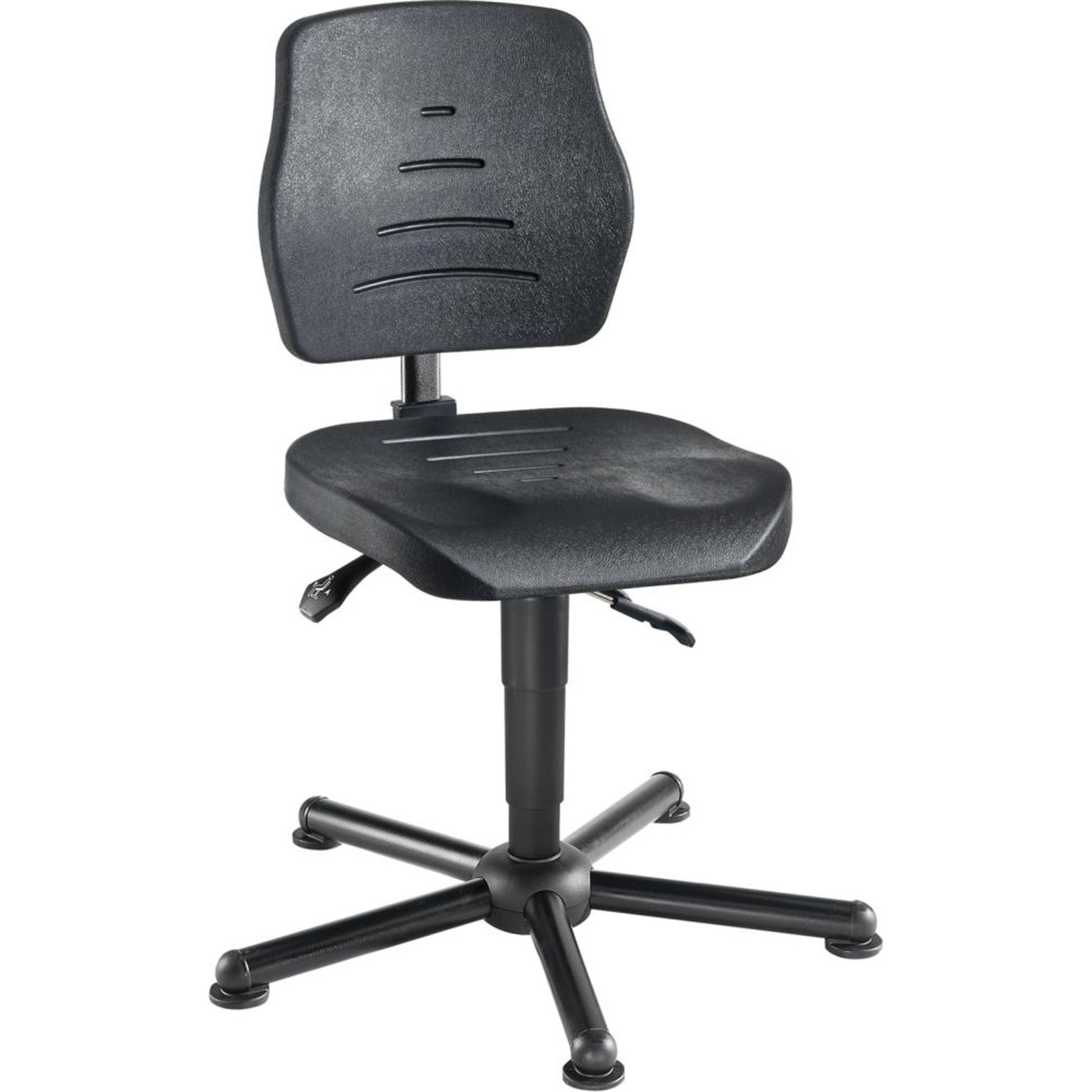 Arbeitsstuhl PU-Schaum schwarz Sitzhöhe 500-630 mm mit Gleiter