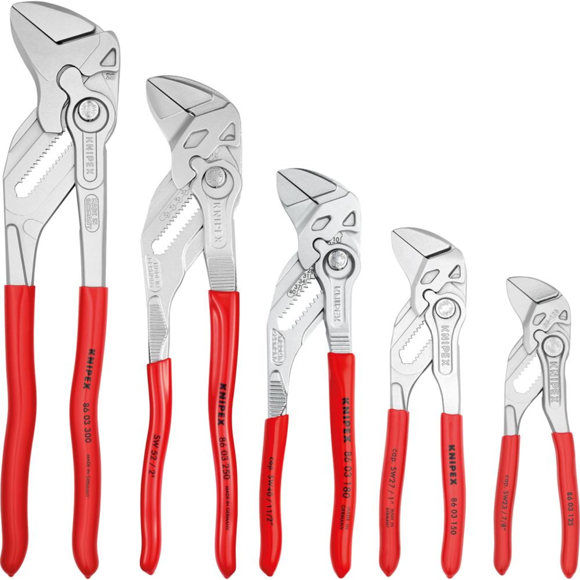 Zangenschlüssel-Set 5tlg.in Rolltasche Knipex