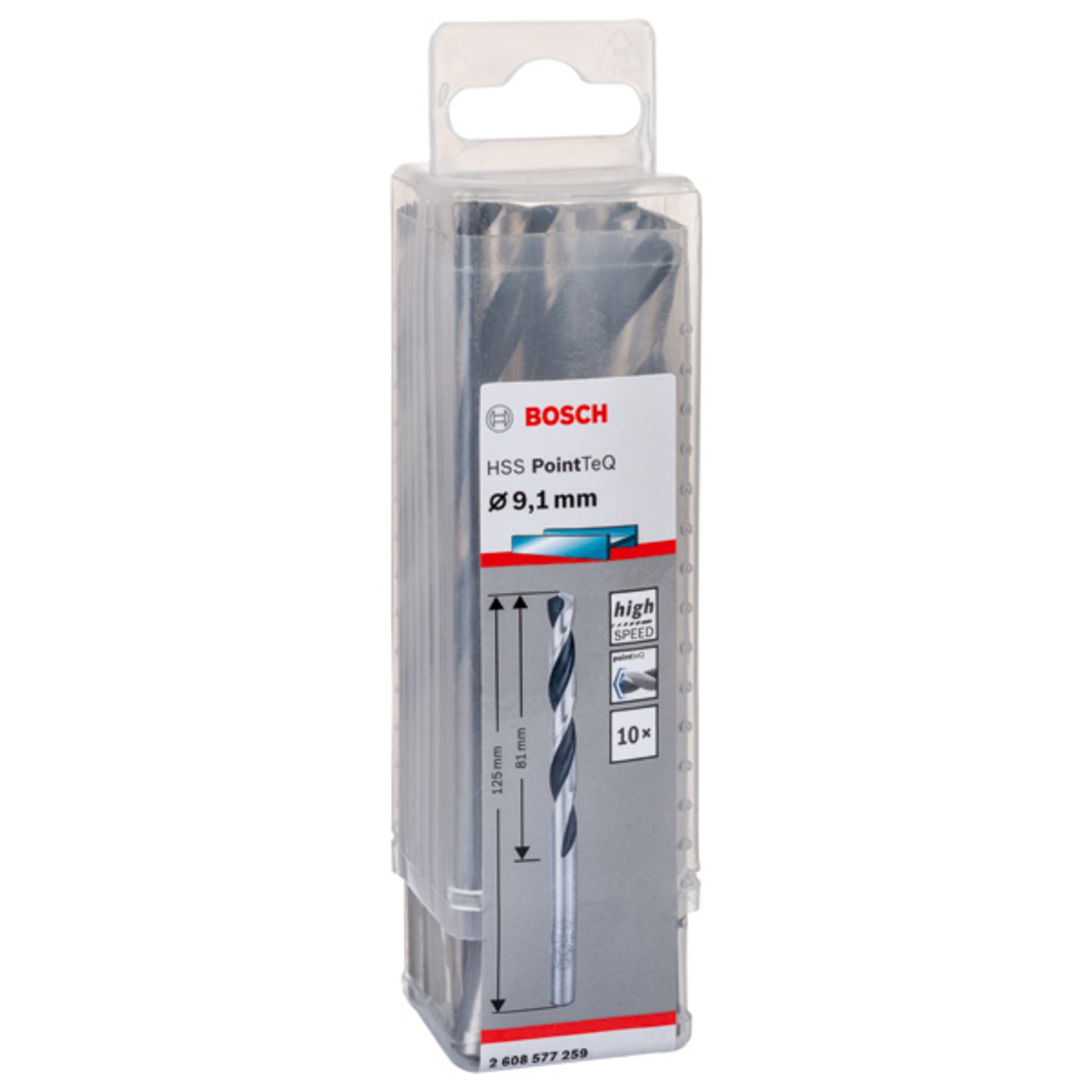 Metallspiralbohrer HSS PointTeQ, DIN 338, 9,1 mm, 10er-Pack
