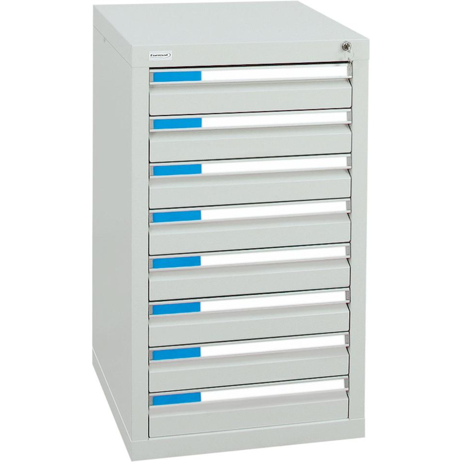 Format Schubladenschrank B500xT500xH900mm RAL 7035/7035 8 Schubladen 75kg