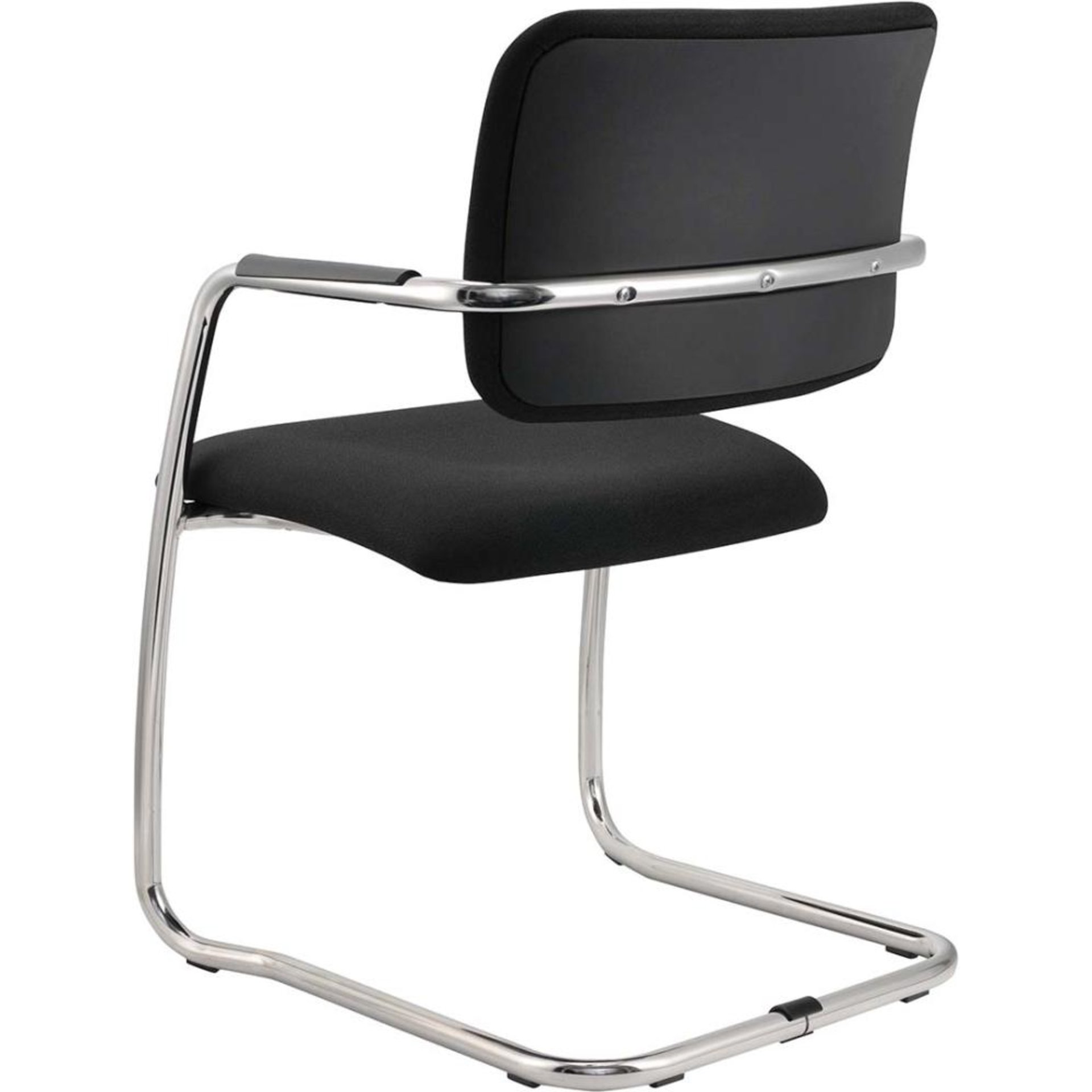 Besucherstuhl Freischwi. Schwarz ( 2 Stühle Set)