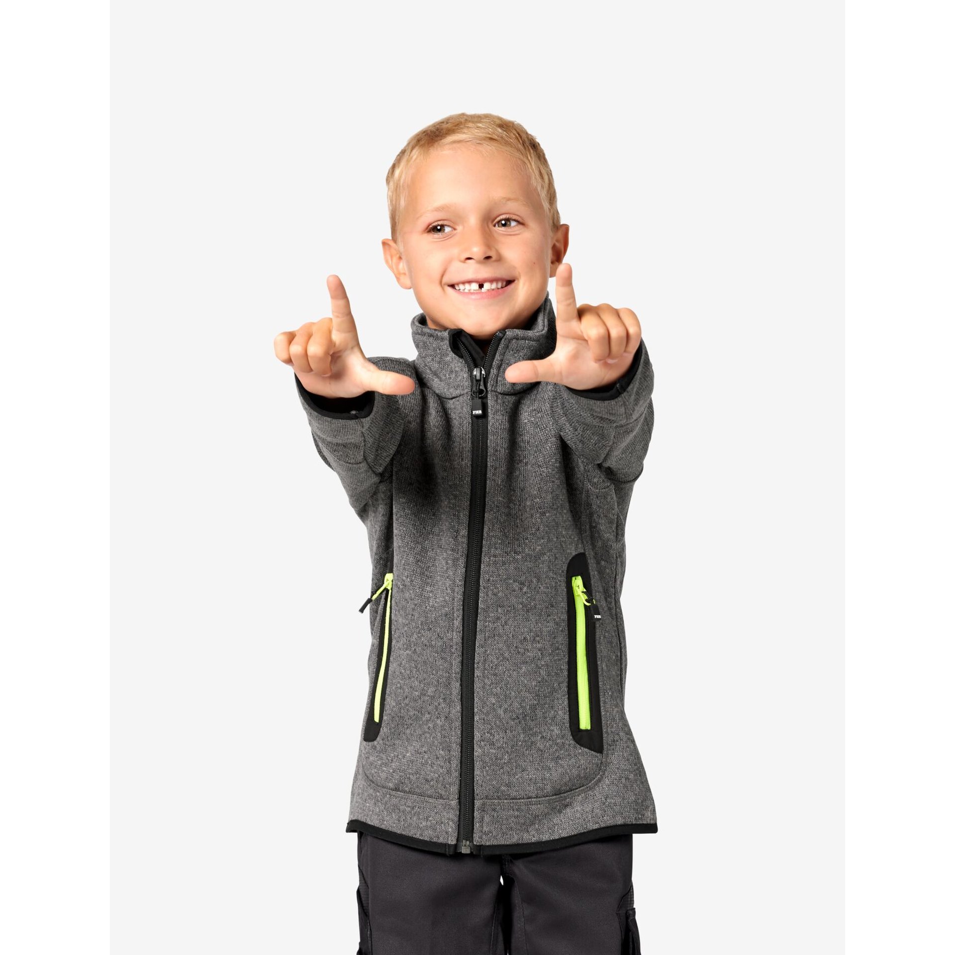 MATS Strick-Fleece-Jacke Kinder anthrazit 110/116