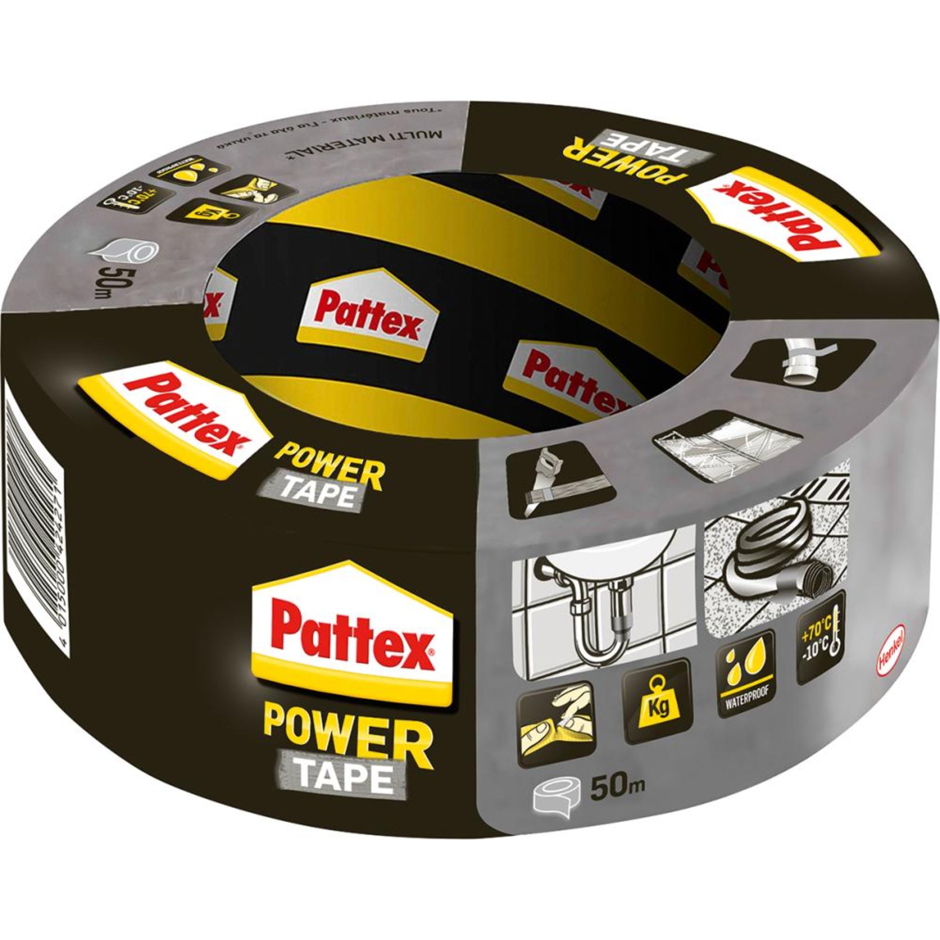 Pattex Power Tape 50mm x 50m, silber Henkel