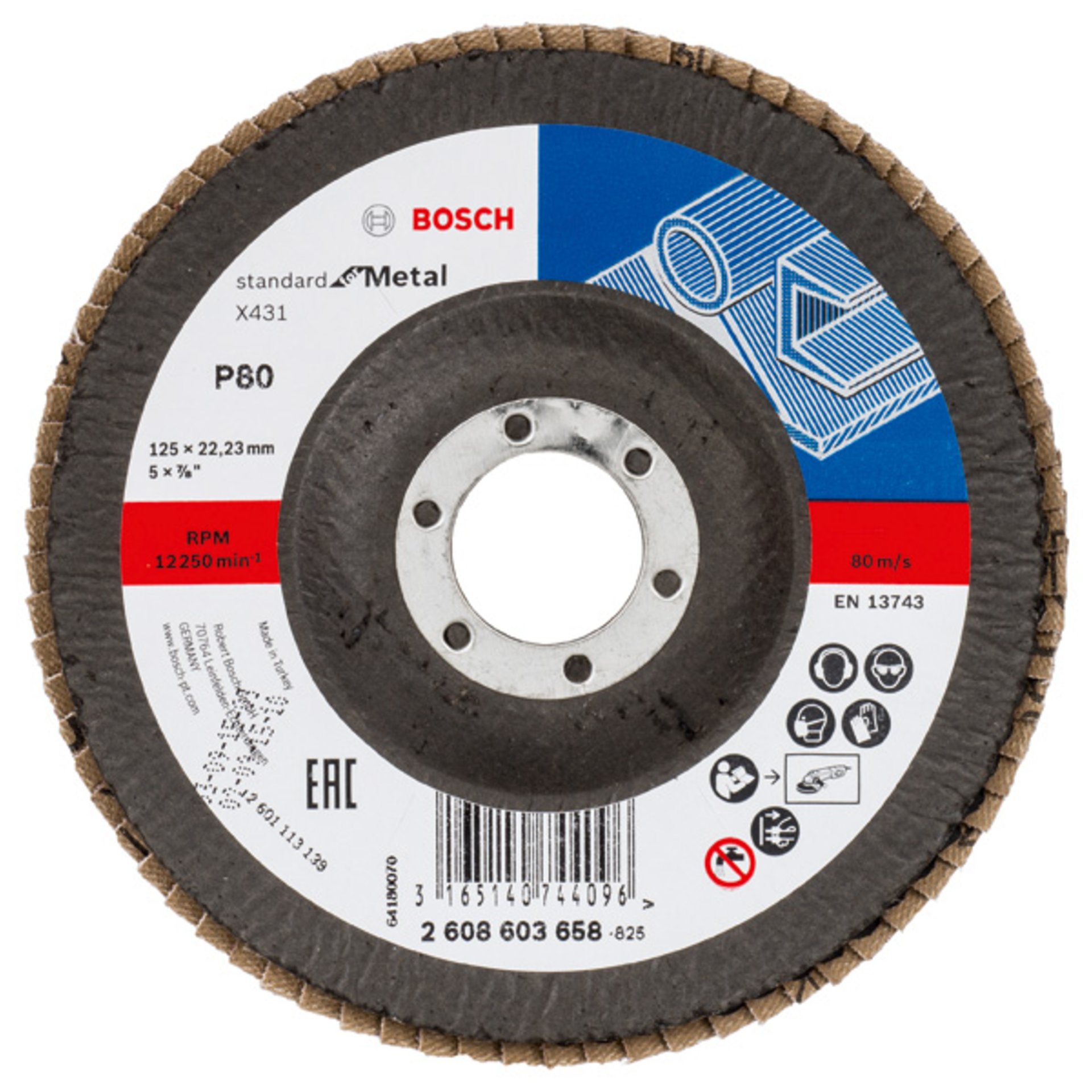 Fächerschleifscheibe X431 Standard for Metal, gewinkelt, 125 mm, 22,23 mm, 80