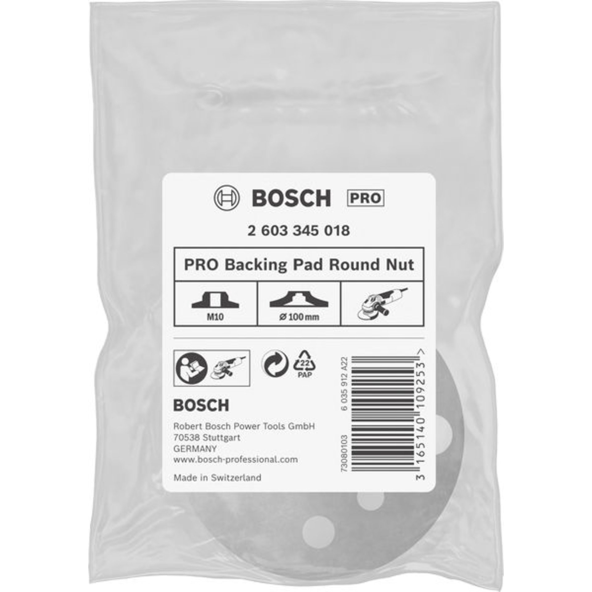 PRO Stützteller Round Nut, M10, 100 mm