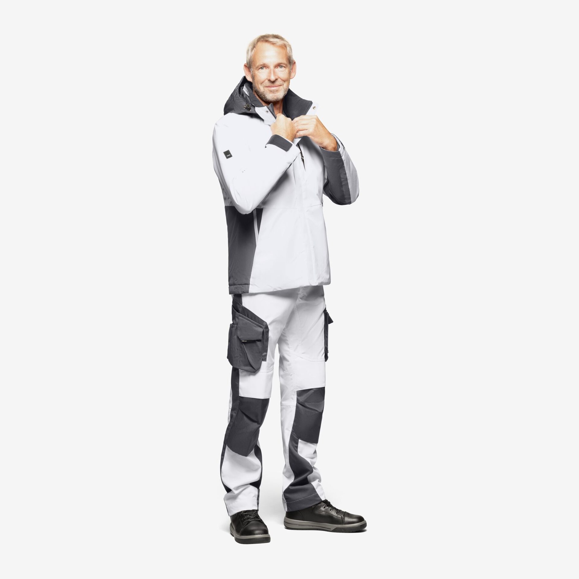 GEORG Arbeitsjacke Primaloft weiß-anthrazit M