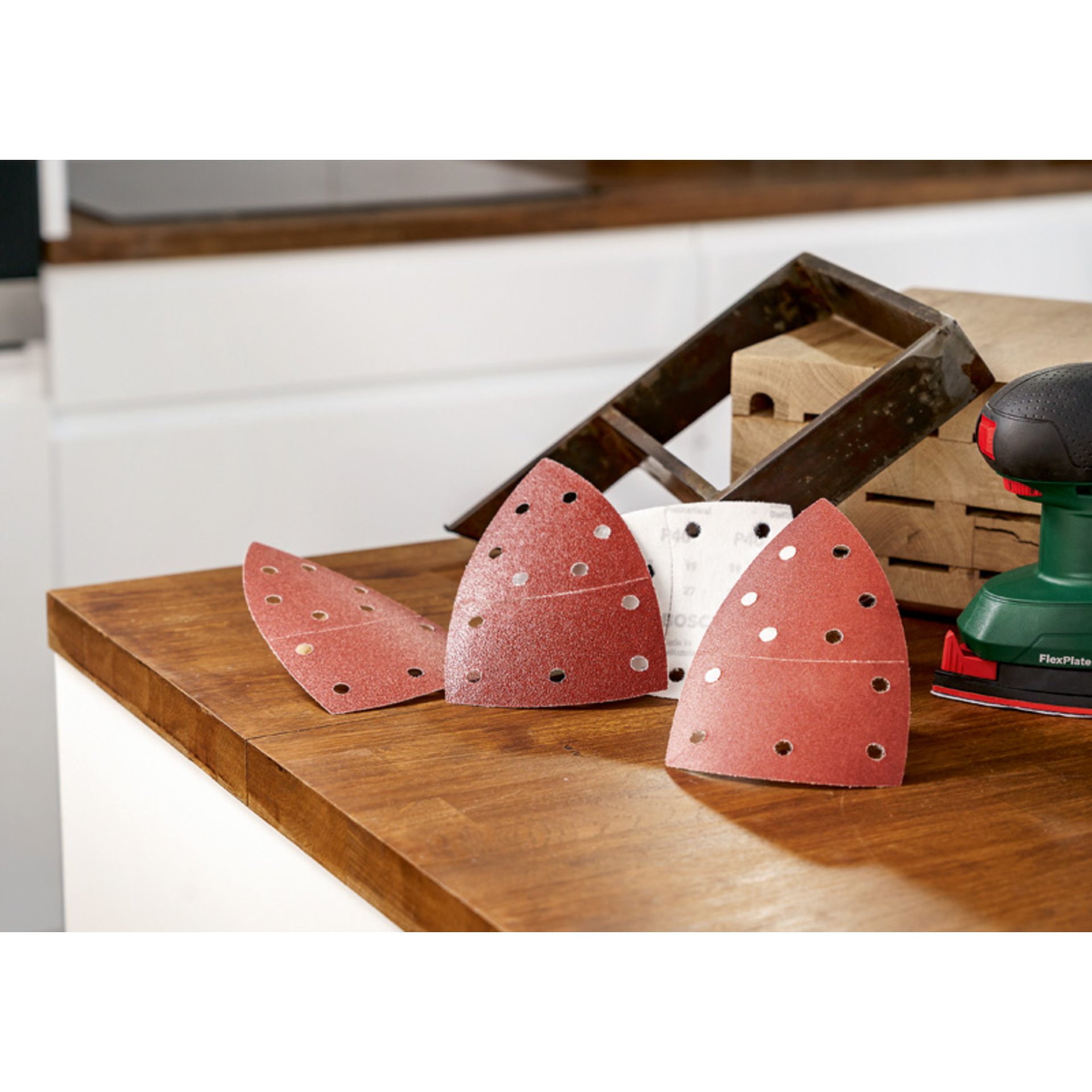 Schleifblatt-Set für Multischleifer, 25-teilig, 11 Löcher, 102 x 62 mm, 40 - 180