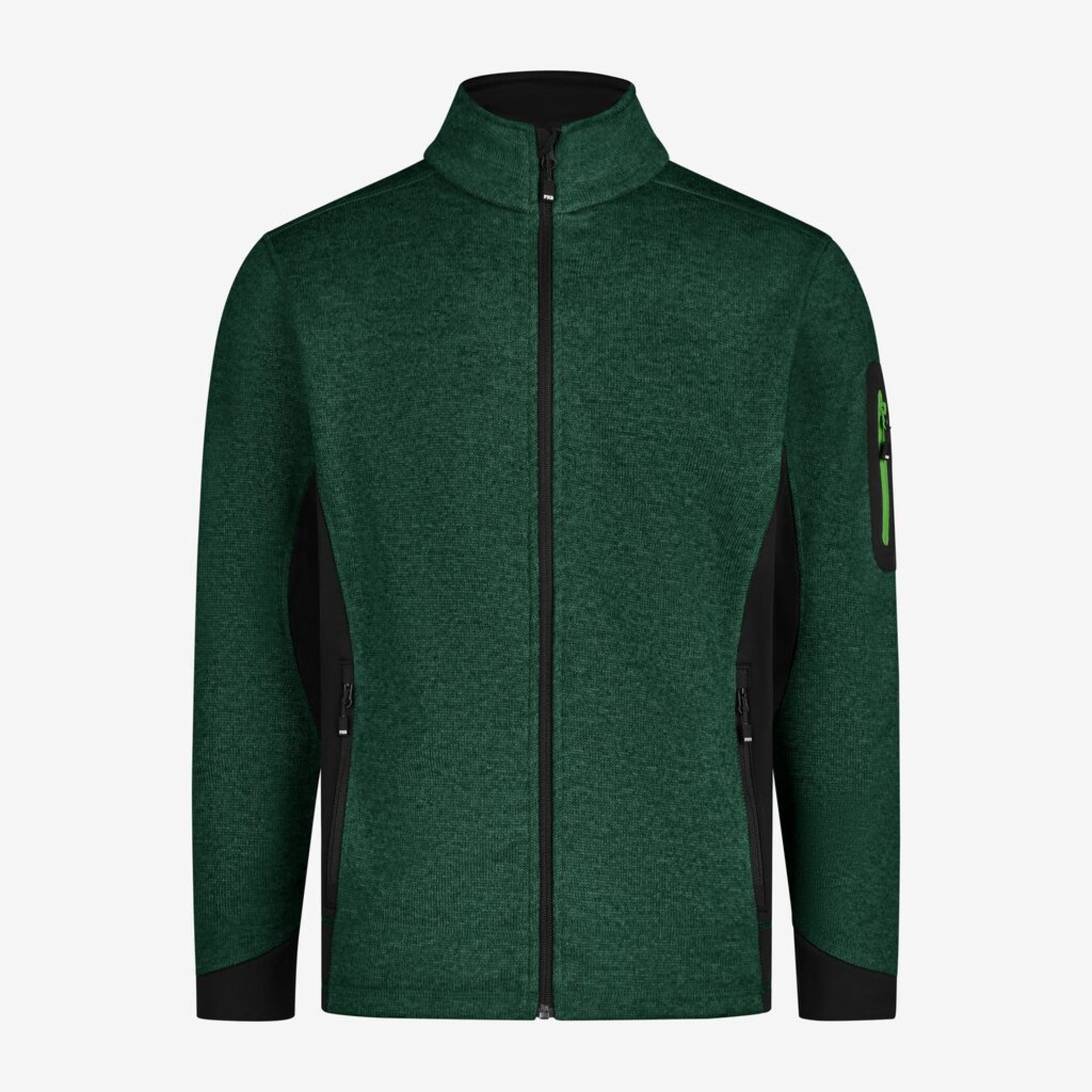 CHRISTOPH Strick-Fleece-Jacke Herren grün-schwarz L