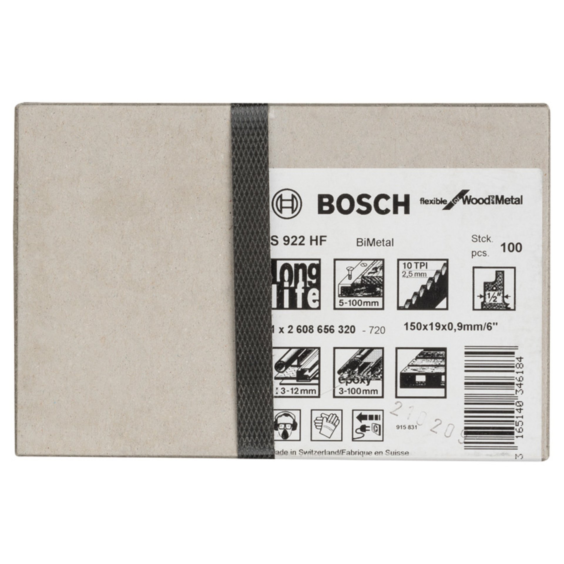 Säbelsägeblatt S 922 HF, Flexible for Wood and Metal, 100er-Pack, 150 mm