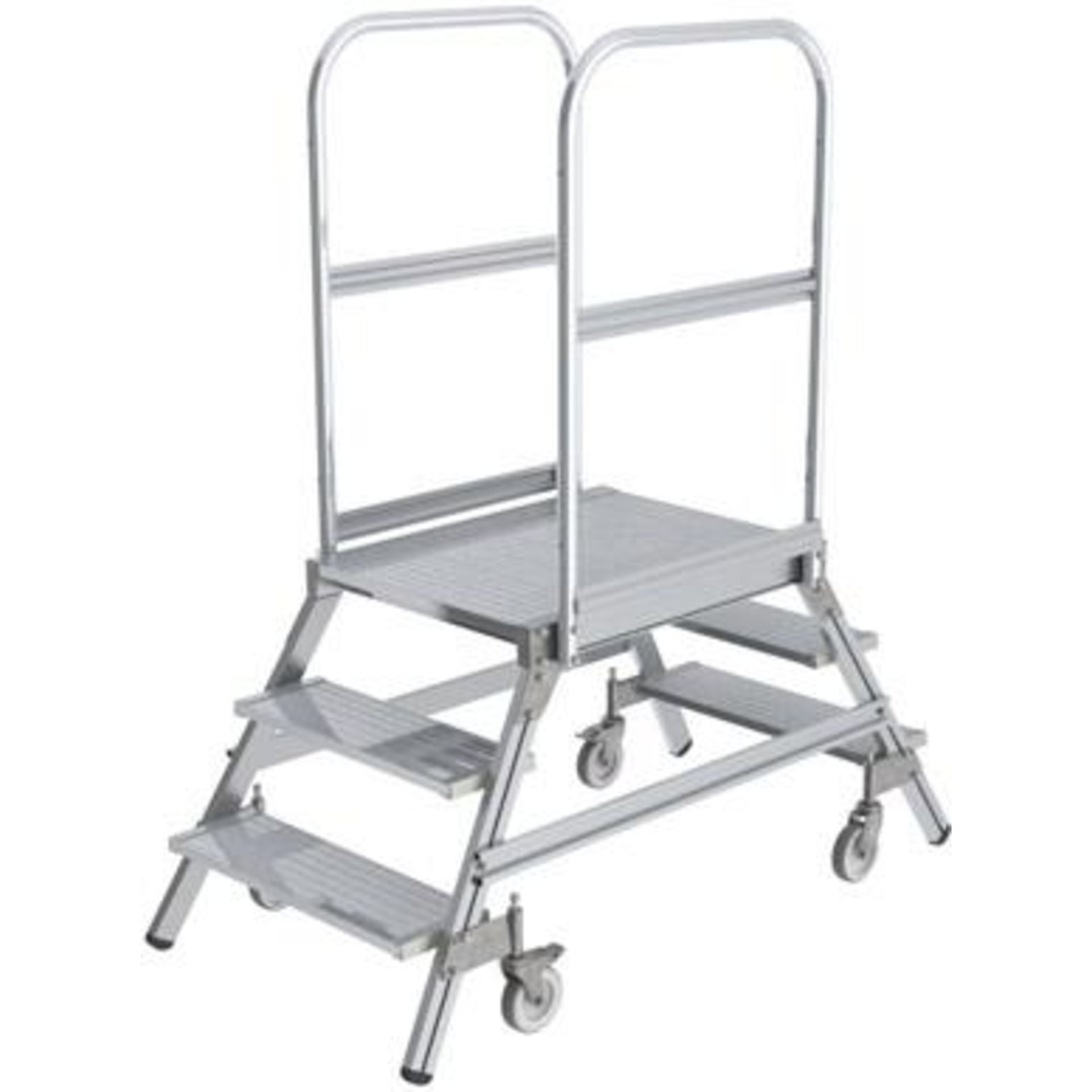 Alu-Podestleiter 2x3 Alu-Stufen Podesthöhe 0,72 m Arbeitshöhe bis 2,70 m