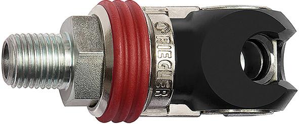 Riegler Schwenk-Sicherheits- Kupplung Stahl Nennweite 7,2mm Außengewinde G1/2"