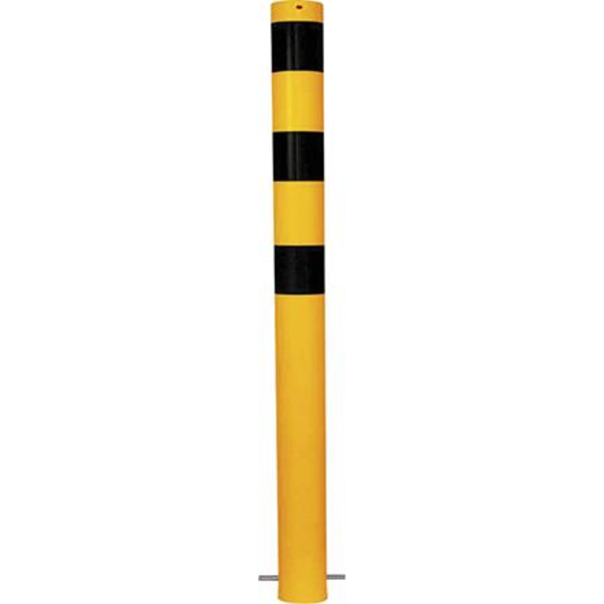 Absperrpfosten gelb/schw H900xD76 mm ortsfest zum Einbetonieren