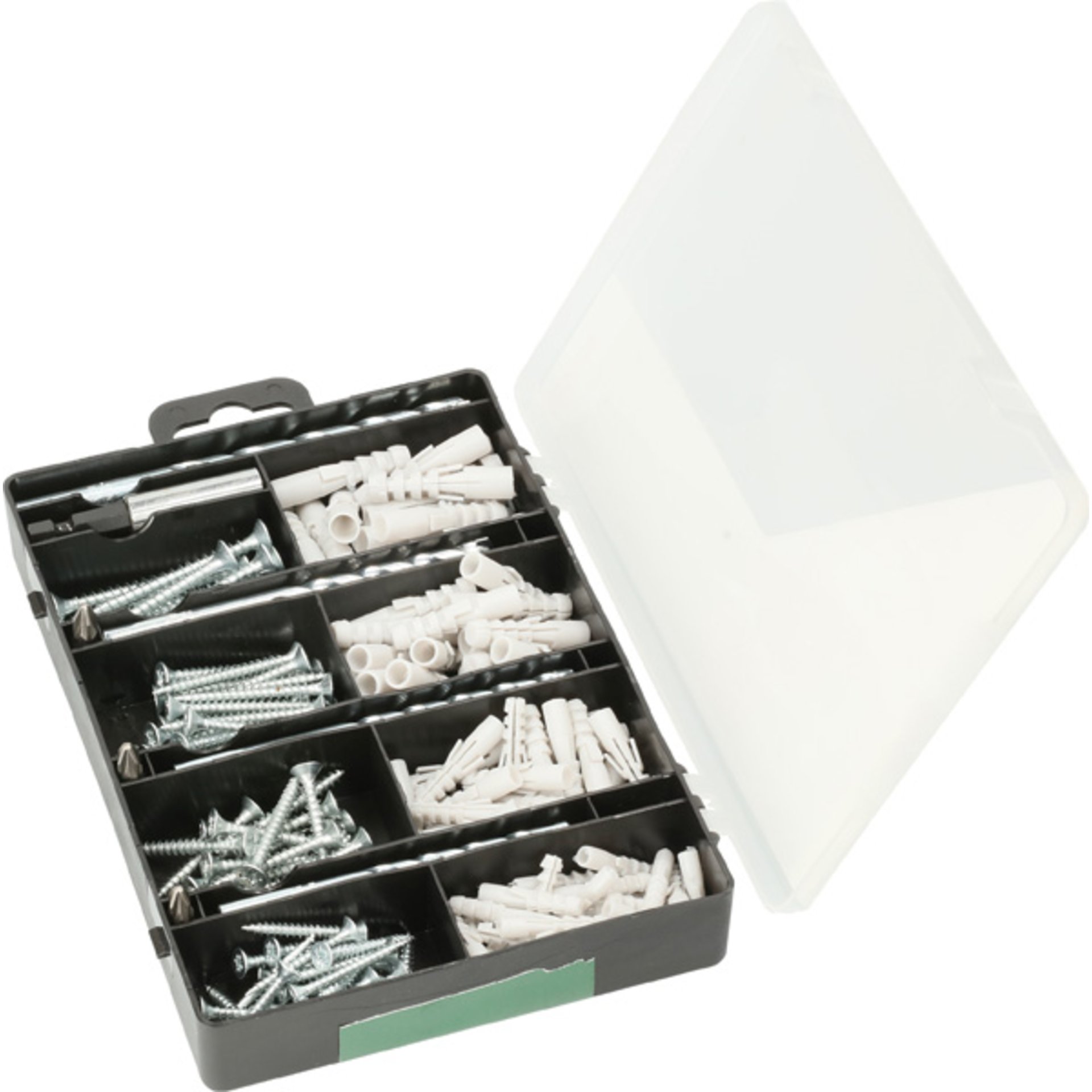 Befestigungs-Set 173-teilig, Bohrer, Dübel, Schrauben, Bits in Sortierbox