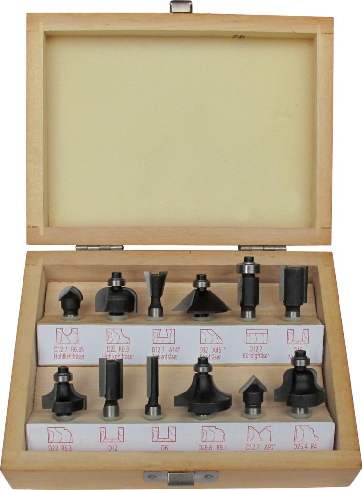Fortis Fräser-Satz HW 12tlg. S8 im Holzkasten Fortis Fräser-Satz HW 12tlg. S8 im Holzkasten