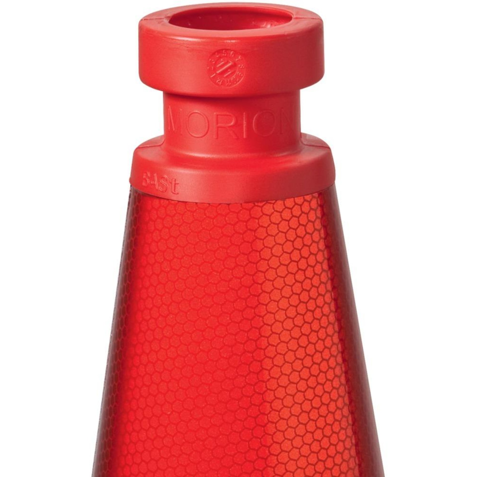 MORION-Reflexkegel-EU 500Typ A, rot-weiss reflekt.