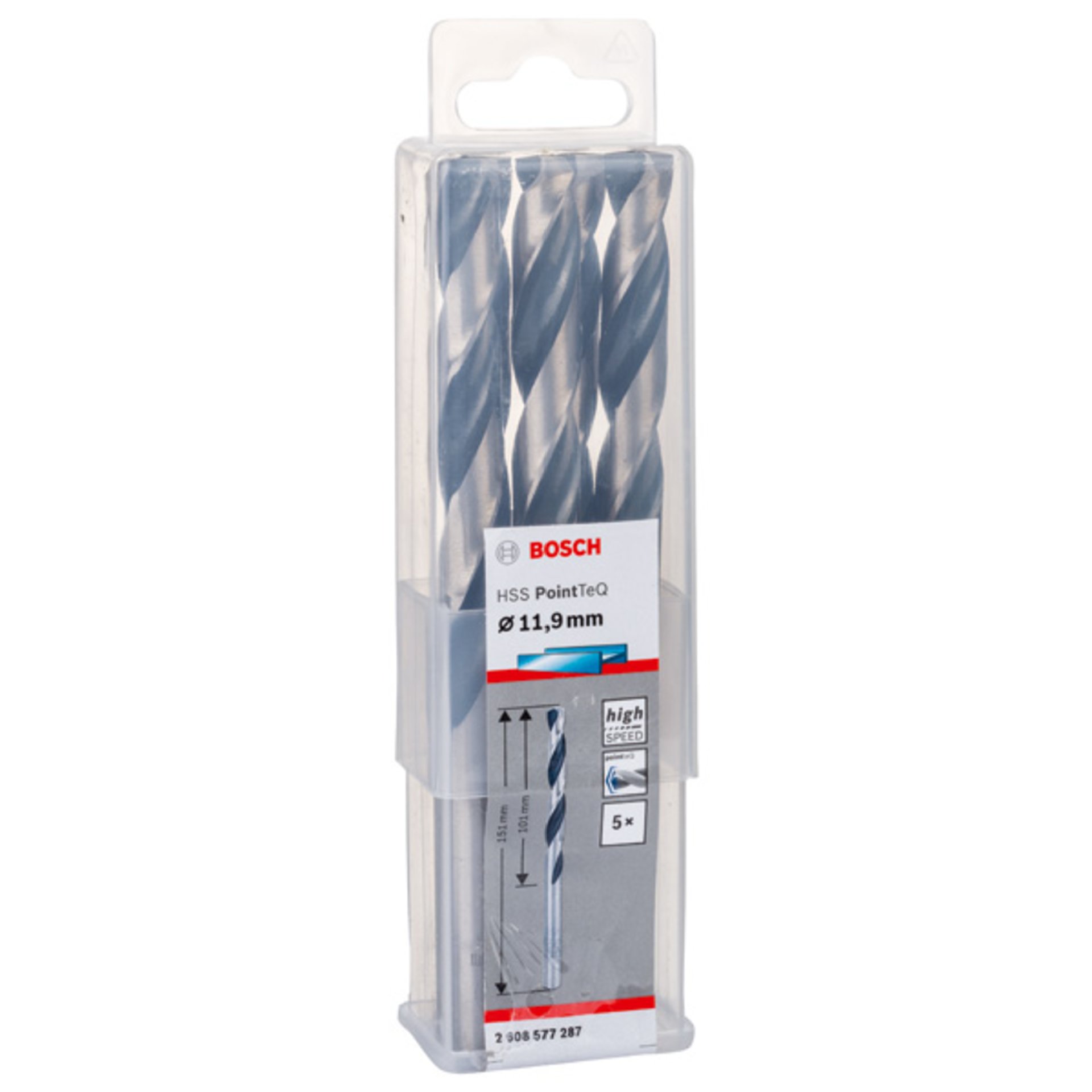Metallspiralbohrer HSS PointTeQ, DIN 338, 11,9 mm, 5er-Pack