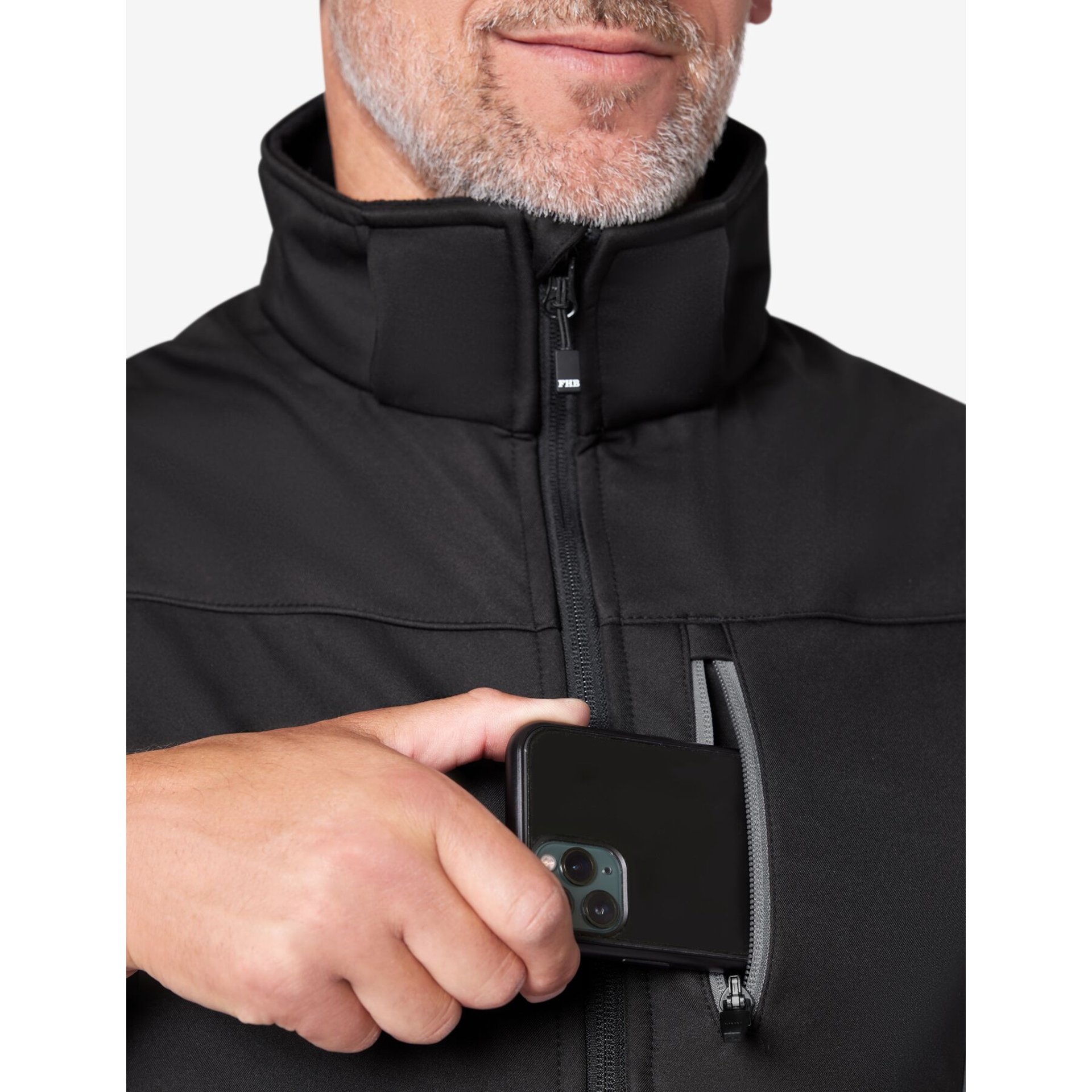 JANNIK Softshell-Jacke grau-schwarz 3XL
