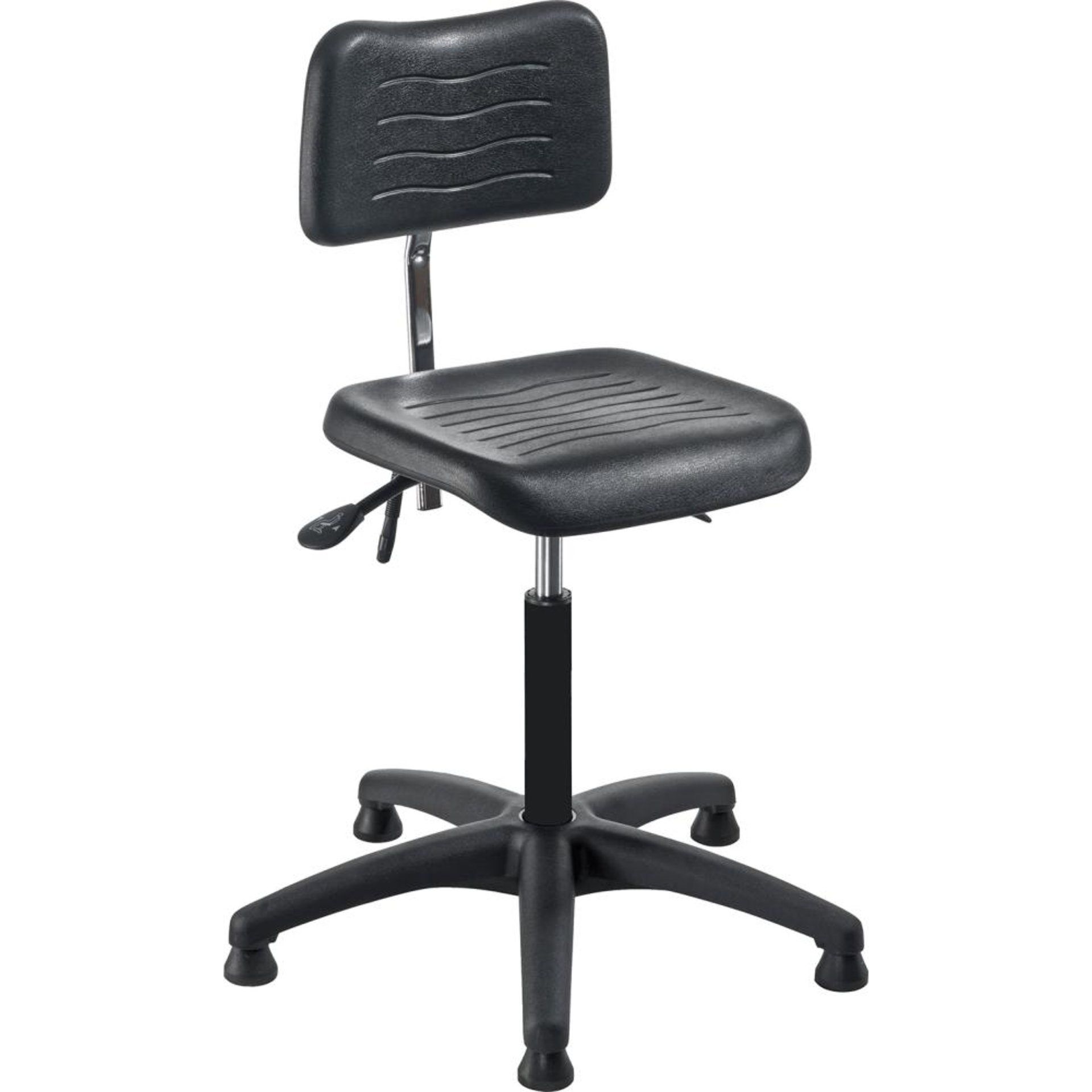 Arbeitsstuhl PU-Schaum schwarz Sitzhöhe 490-630 mm mit Gleiter