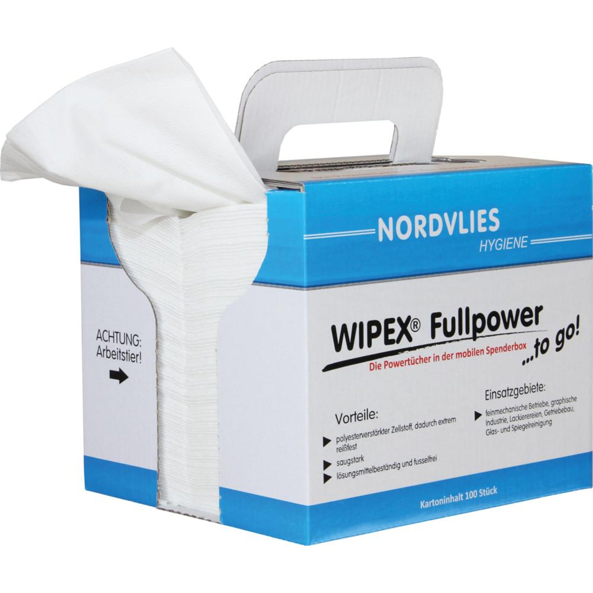 WIPEX-FULLPOWER Wischtücher TO-GO weiß 100 Tücher 32 x 38cmZ-gefaltet,