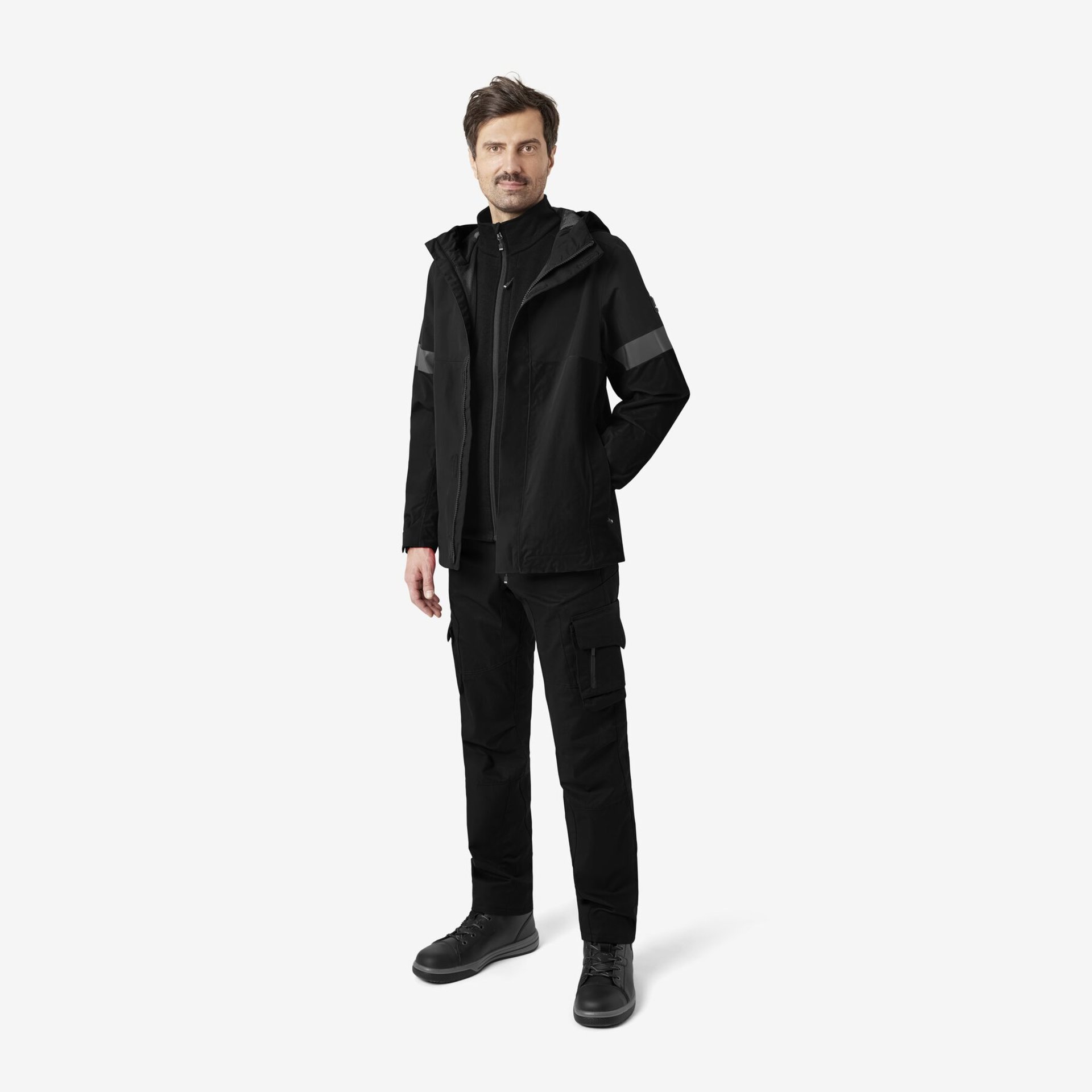 ADDE Strick-Fleece-Weste  schwarz 5XL