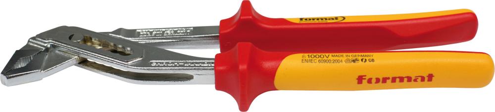 Format Wasserpumpenzange mit durchgestecktem Gewerbe, Mehrkomponenten-Griffen VDE 240mm Format Wasserpumpenzange mit durchgestecktem Gewerbe, Mehrkomponenten-Griffen VDE 240mm