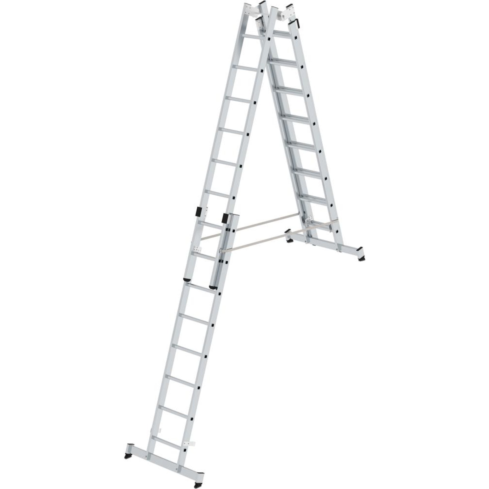 Alu-Stehleiter 4x8 Sprossen Leiterlänge 2,50m eingef.Arbeitshöhe bis 5,10 m