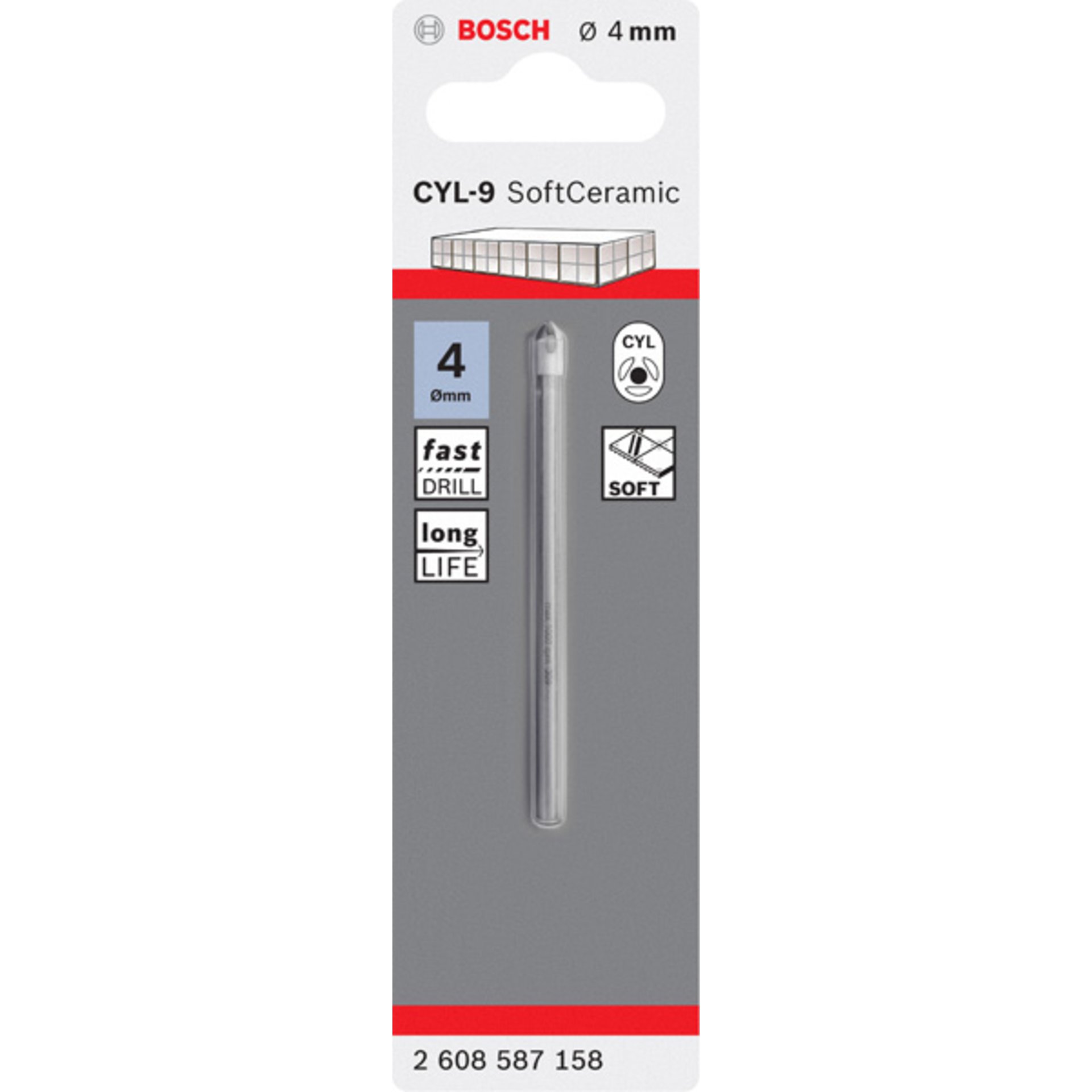 Fliesenbohrer CYL-9 Ceramic, 4 x 70 mm