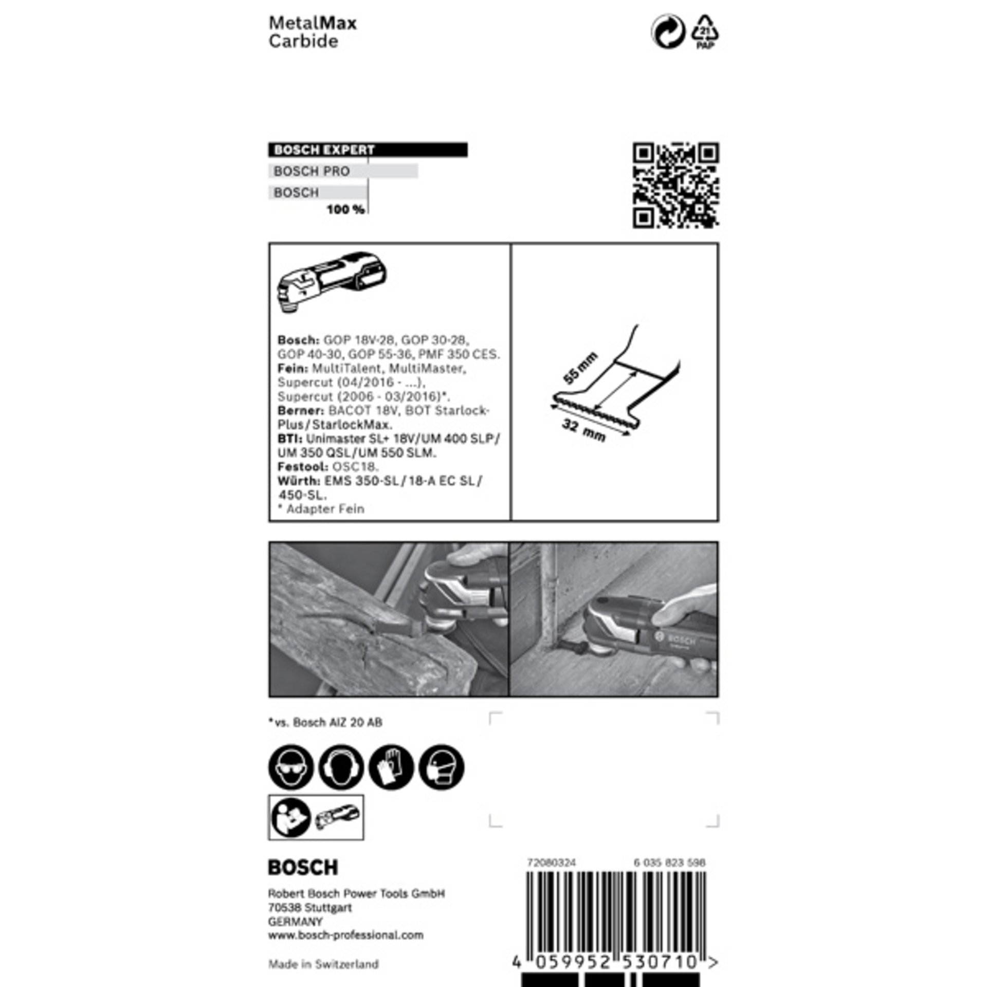 EXPERT MetalMax PAIZ 32 AIT Blatt für Multifunktionswerkzeuge, 50 x 32 mm