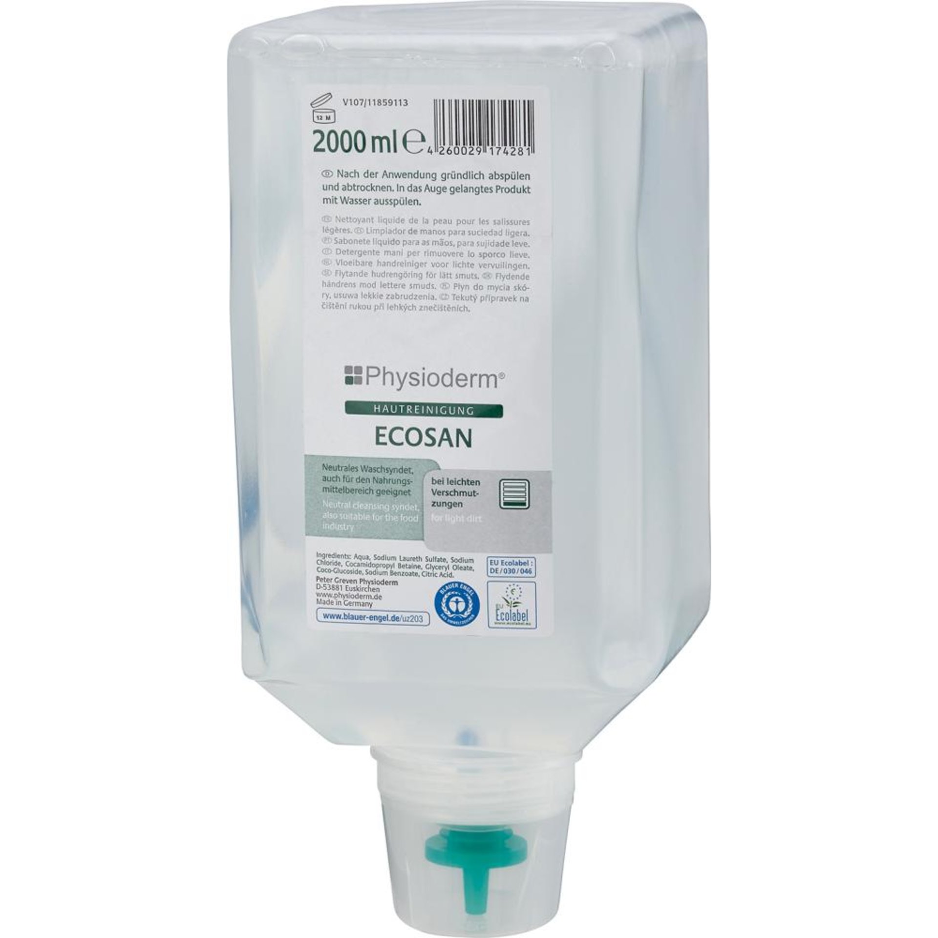 Hautschutzreiniger Ecosan2000 ml Varioflasche