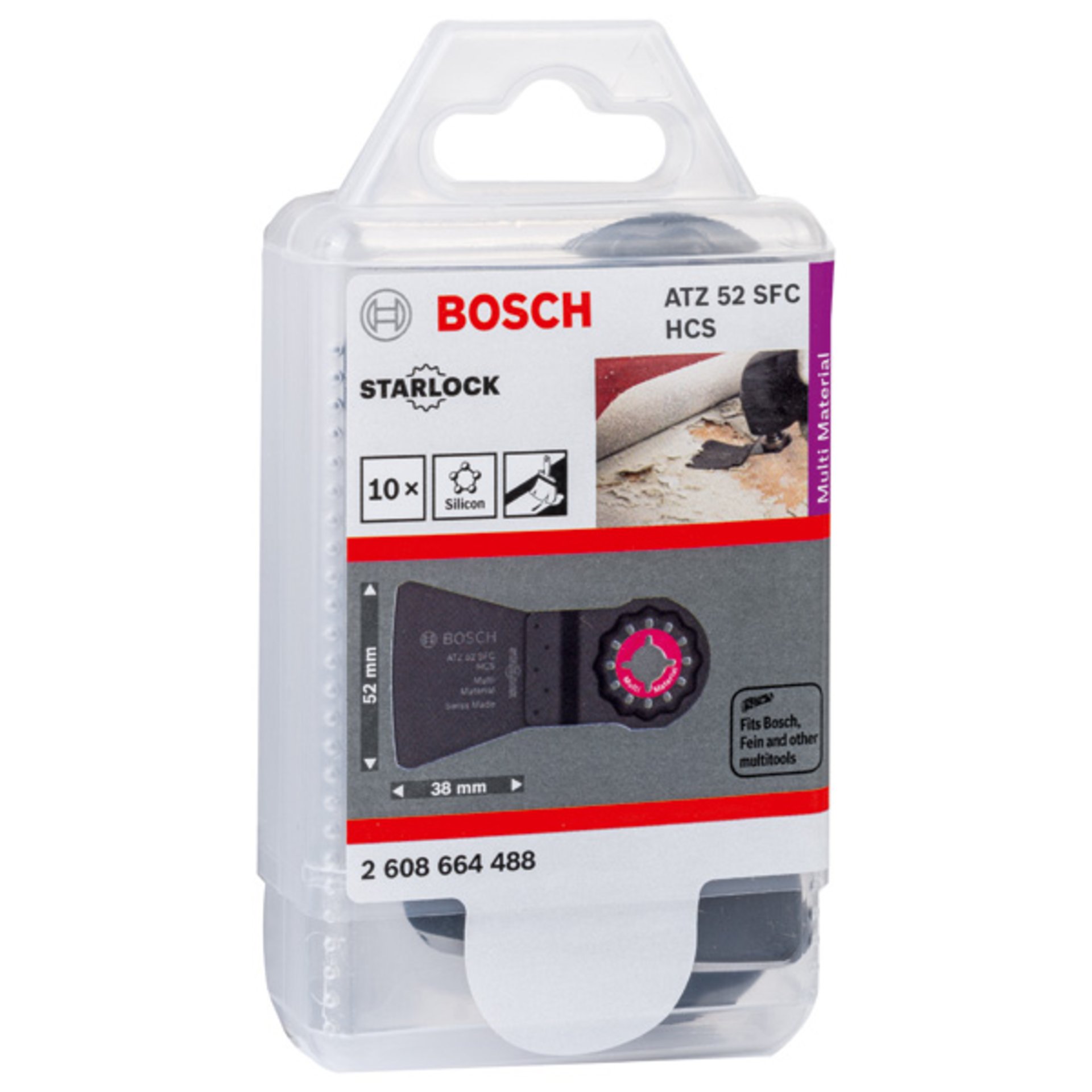 HCS Schaber ATZ 52 SFC, flexibel, 52 x 38 mm, 10er-Pack