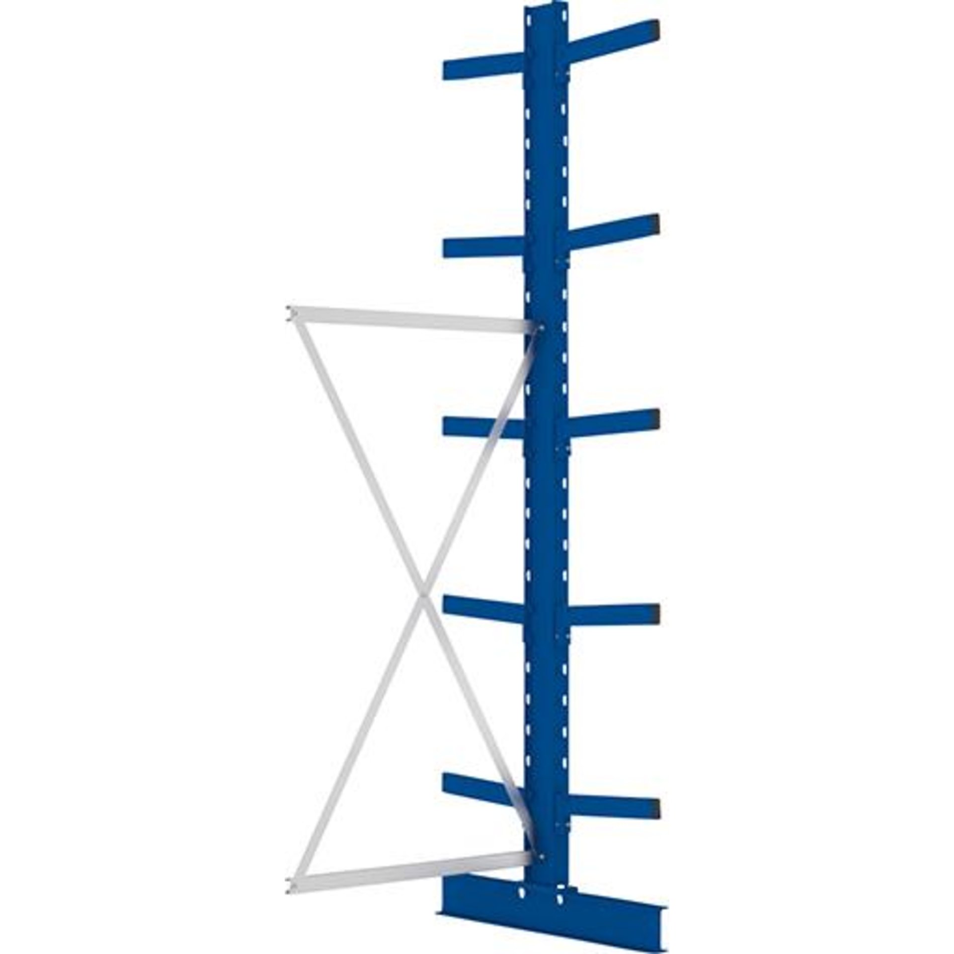 Kragarmregal M Anbaufeld B1000xT2x400xH3000 mm doppelseitig RAL 5010 2x5 Arme Traglast 535kg