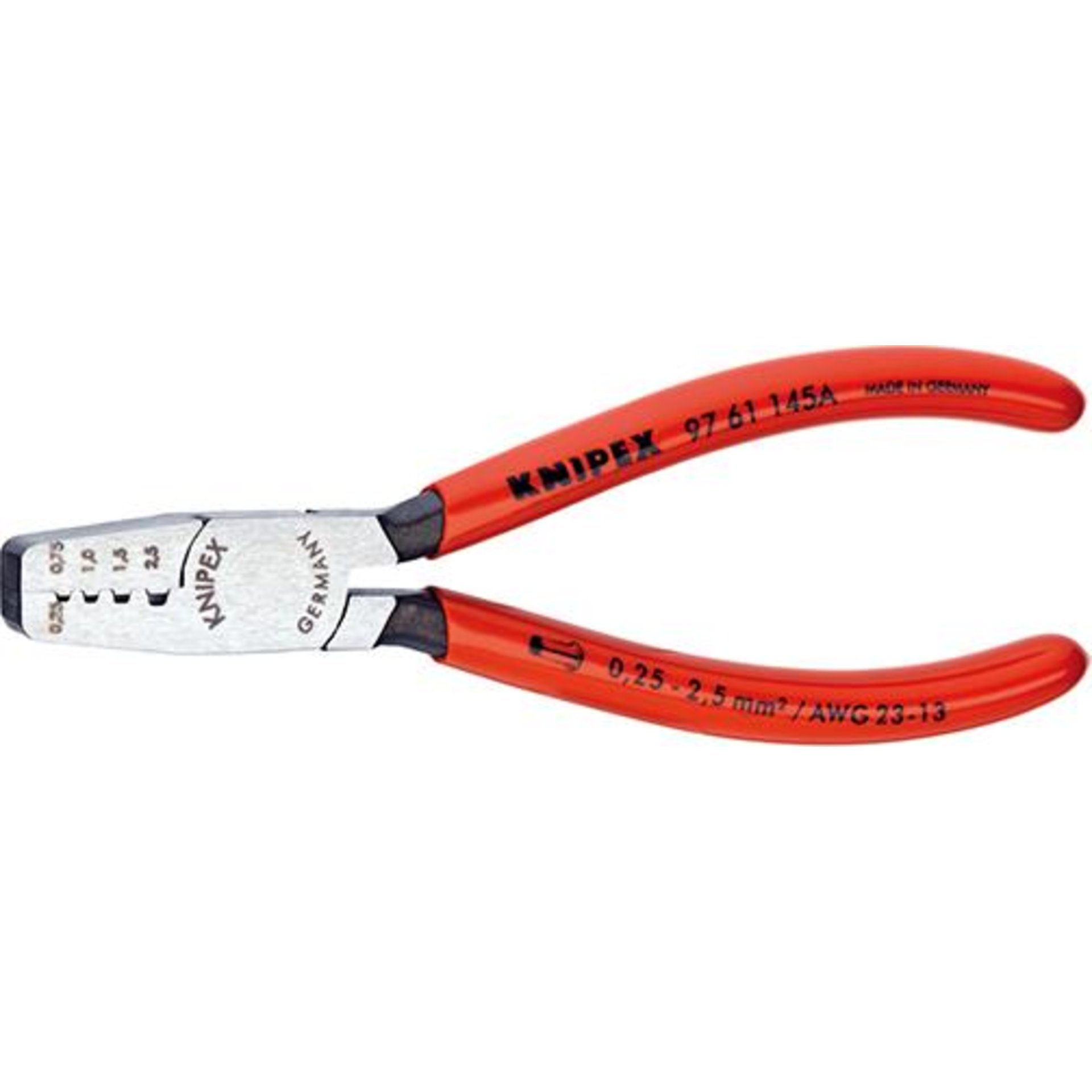 Aderendhülsenzange mit Kunststoffgriffen mm 0,25-2,5qmm KNIPEX